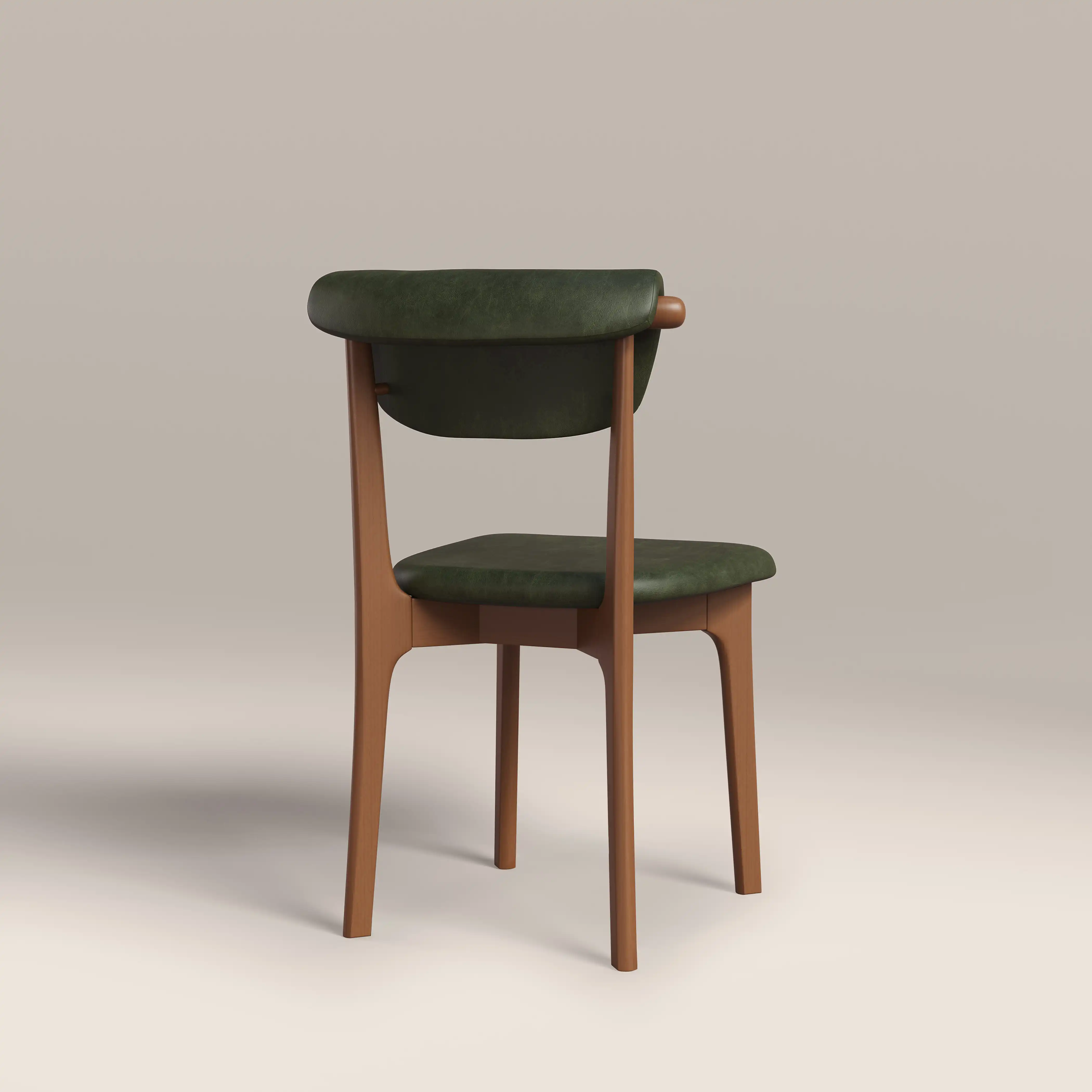 Nobu Dining Chair | Vintage Green Faux Leather & Walnut - Image 6