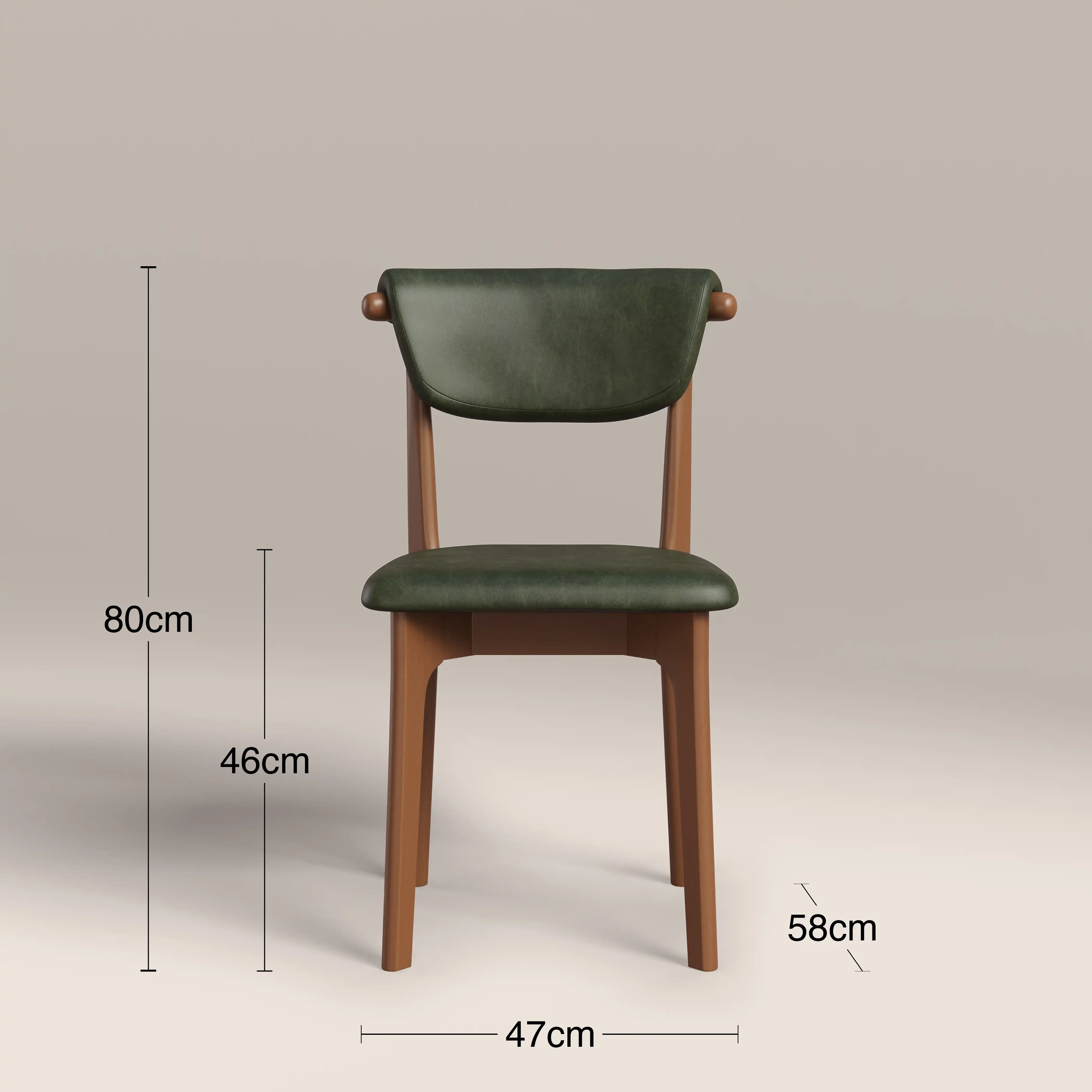 Nobu Dining Chair | Vintage Green Faux Leather & Walnut - Image 7