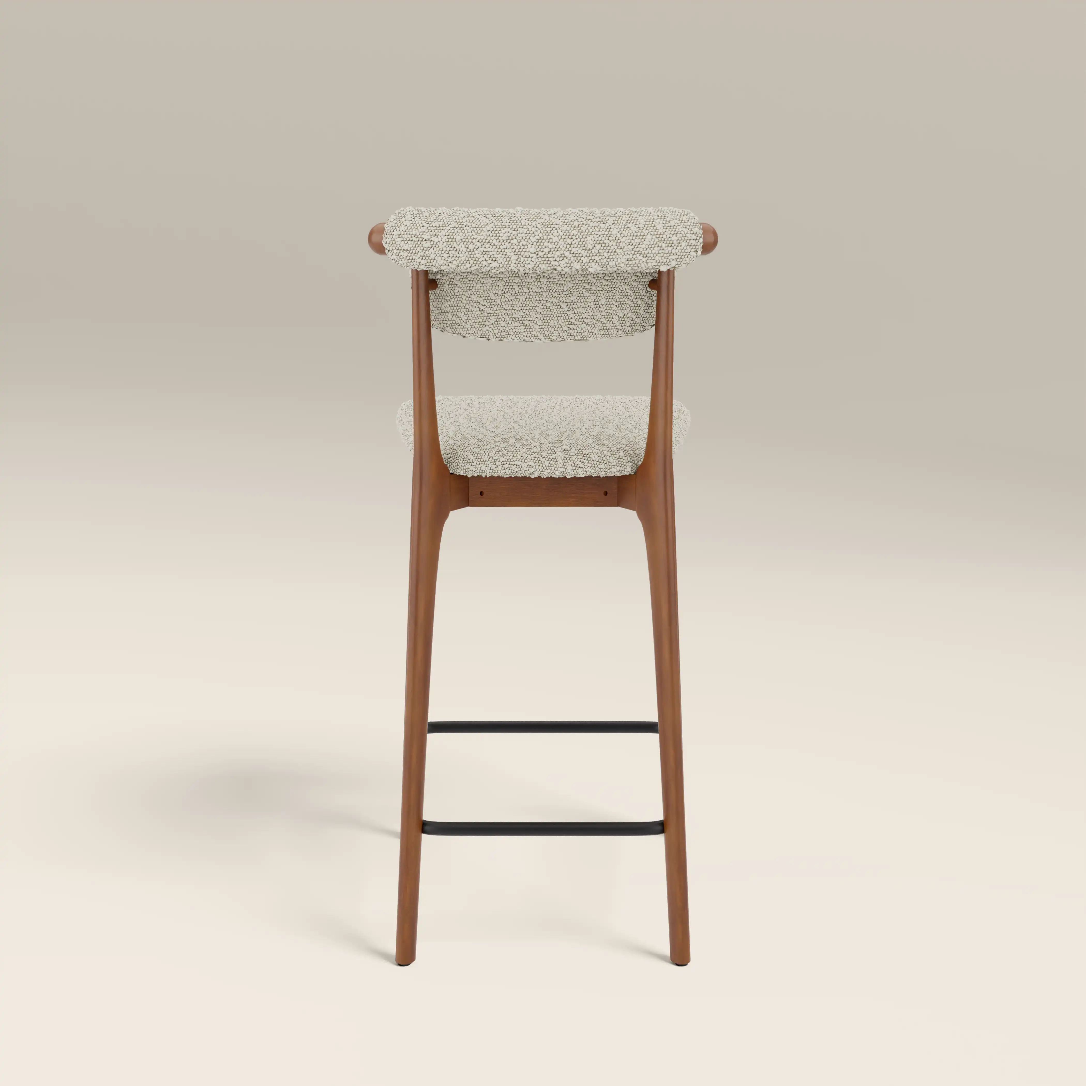 Nobu Kitchen Stool | Speckled Stone Sustainable Boucle & Walnut - Image 6