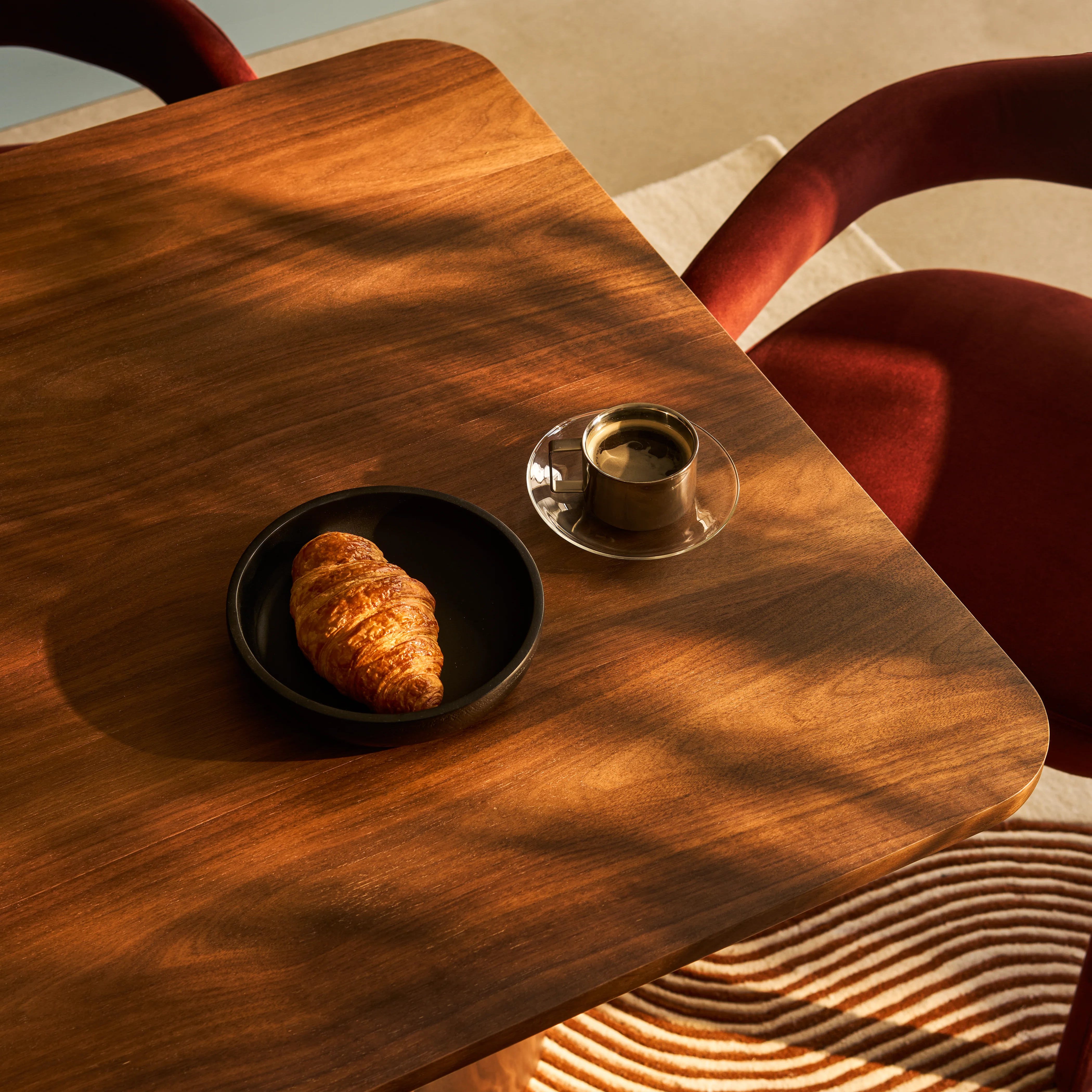Noelle 6 Seat Rectangle Wooden Dining Table | Walnut - Image 5