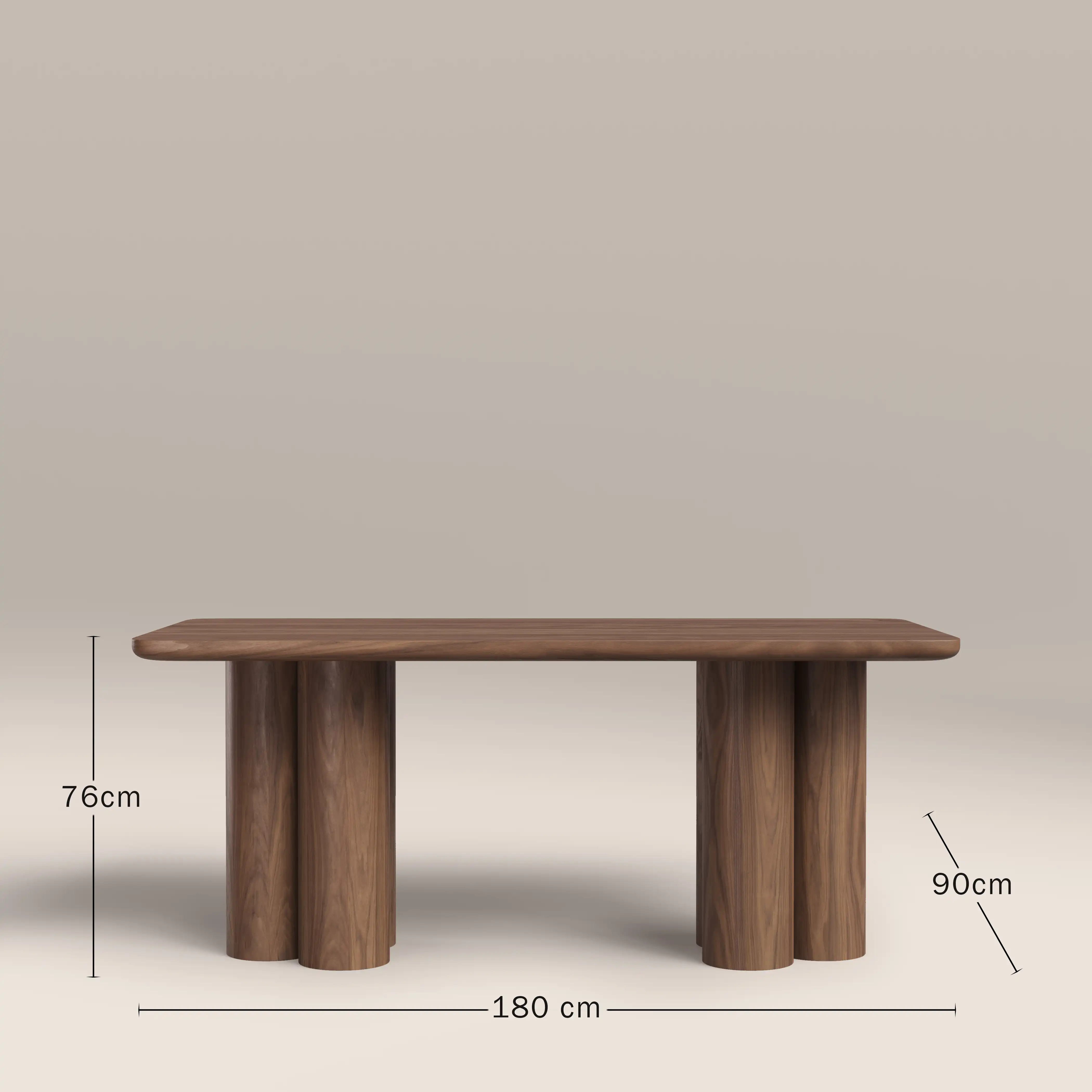 Noelle 6 Seat Rectangle Wooden Dining Table | Walnut - Image 6
