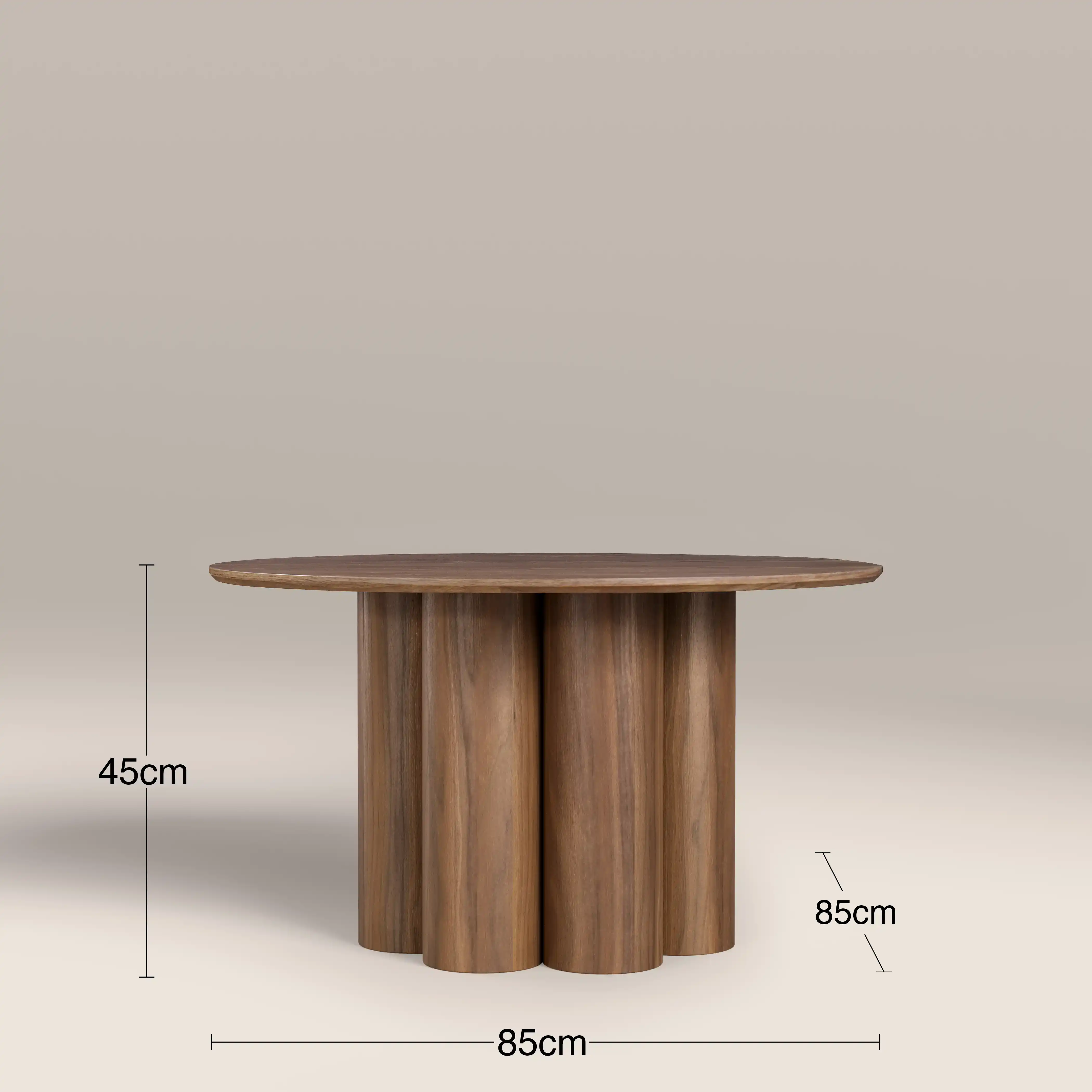 Noelle Round Wooden Coffee Table | Walnut - Image 4