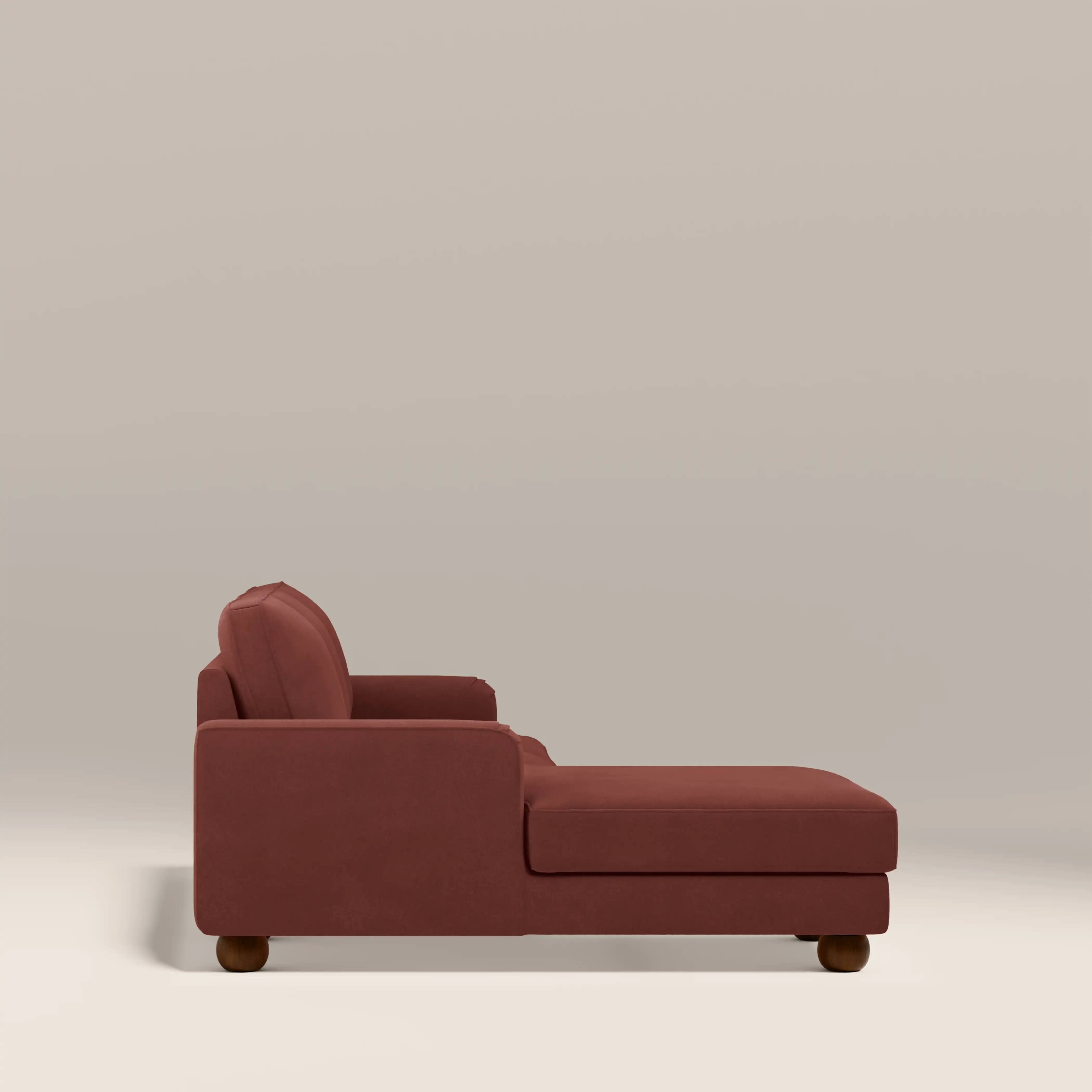 Nola Left Hand Chaise Sofa | Rust Red Sustainable Velvet - Image 4