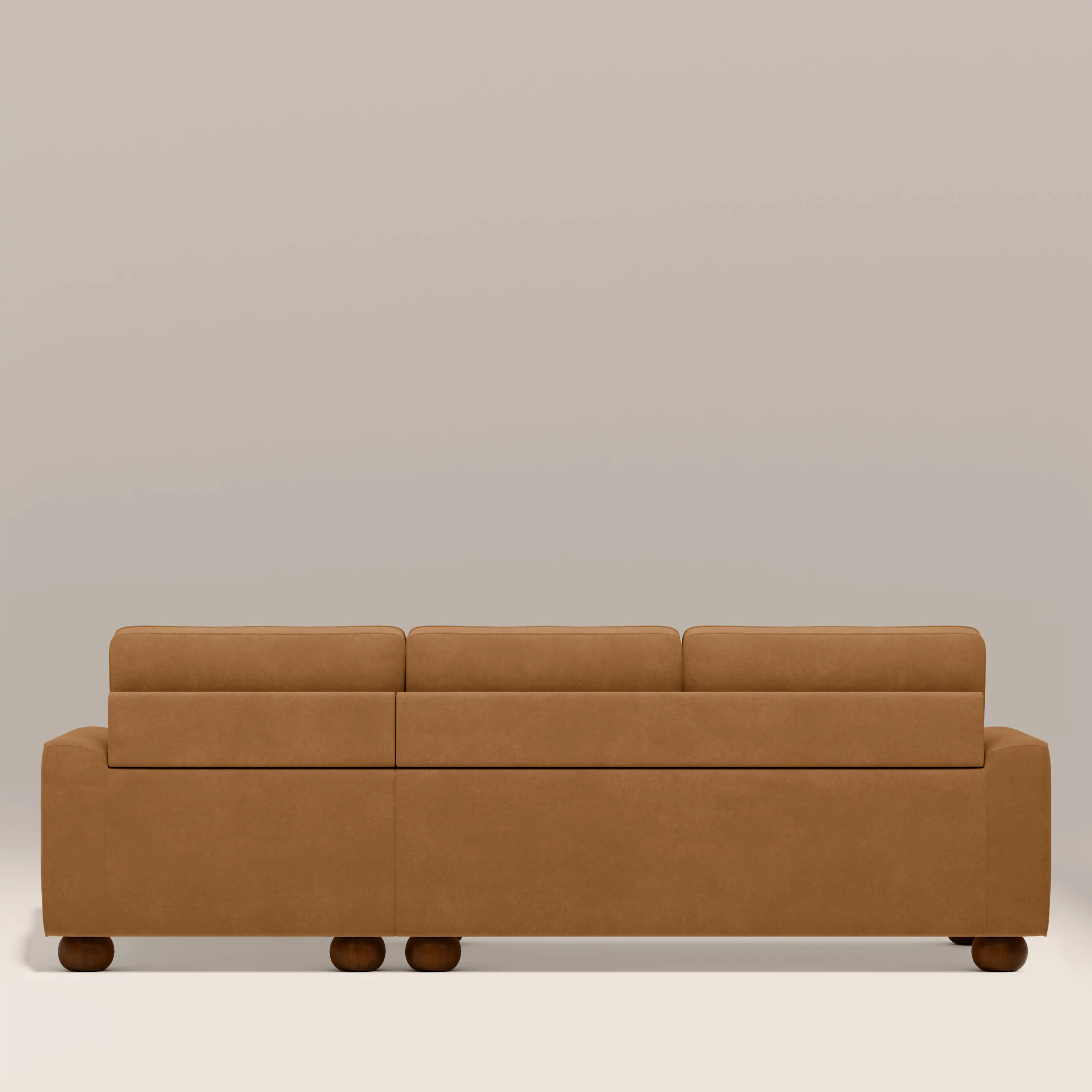 Nola Right Hand Chaise Sofa | Caramel Brown Sustainable Mohair Velvet - Image 6