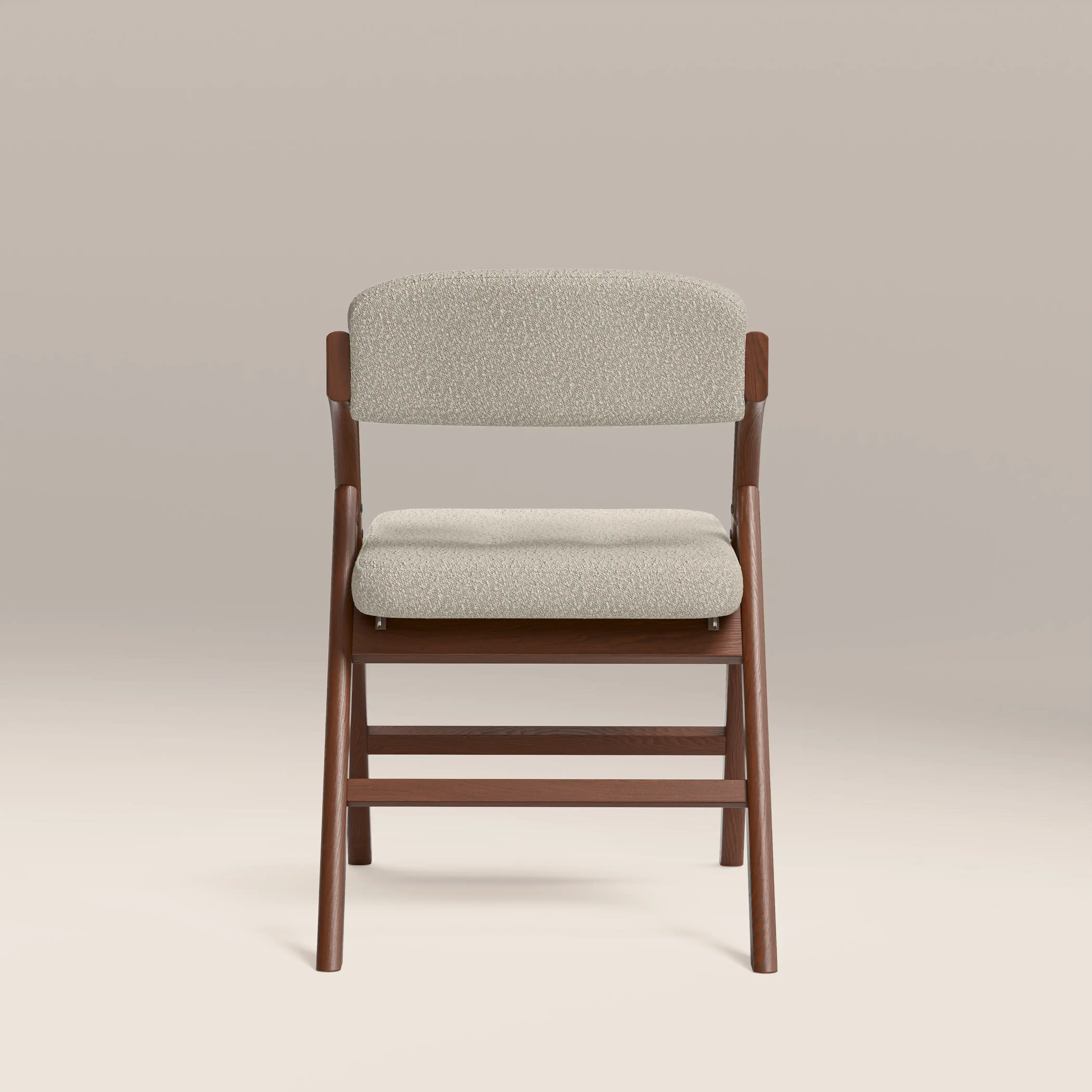 Nomad Folding Dining Chair | Speckled Stone Sustainable Boucle & Walnut - Image 6