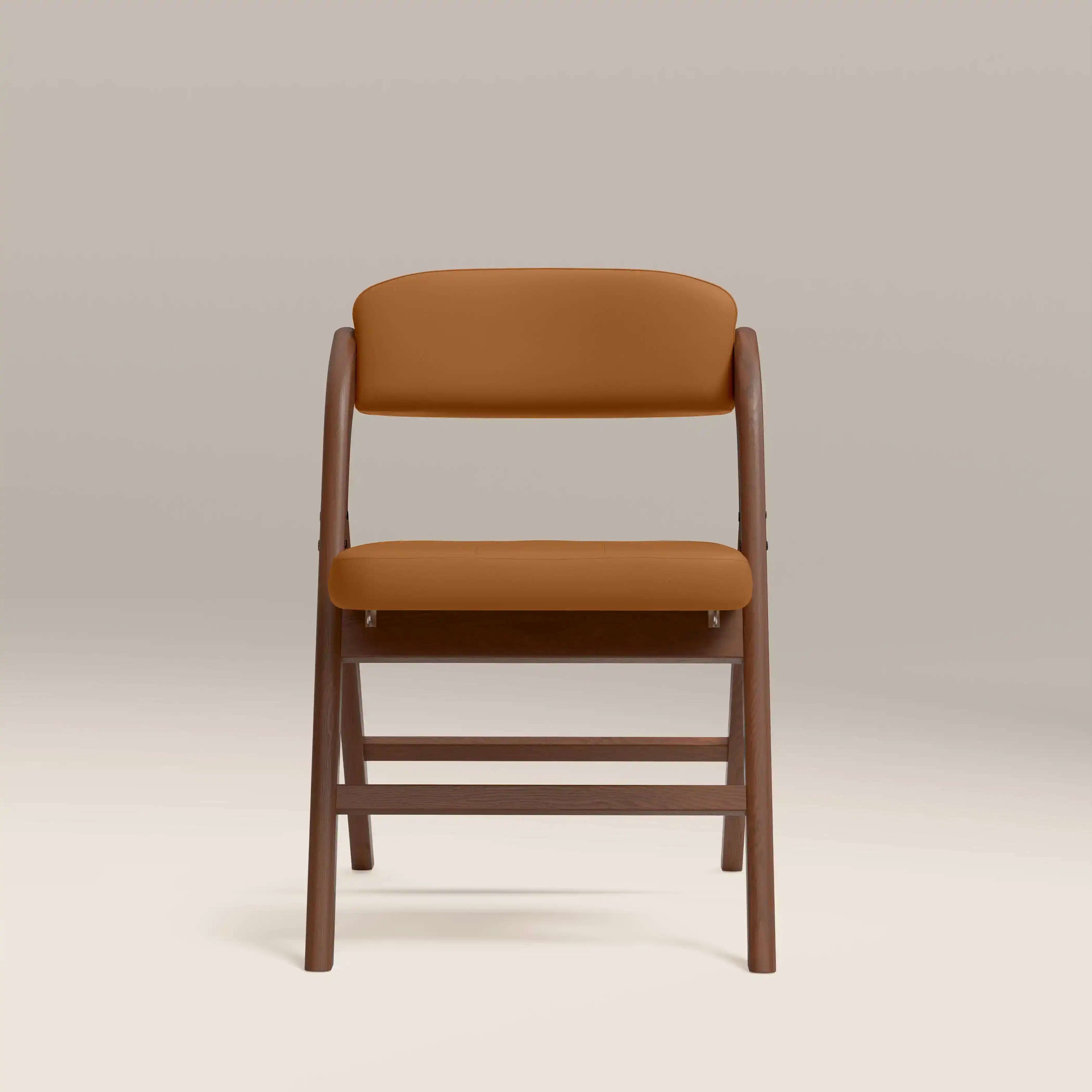 Nomad Folding Dining Chair | Tuscan Tan Faux Leather & Walnut - Image 2