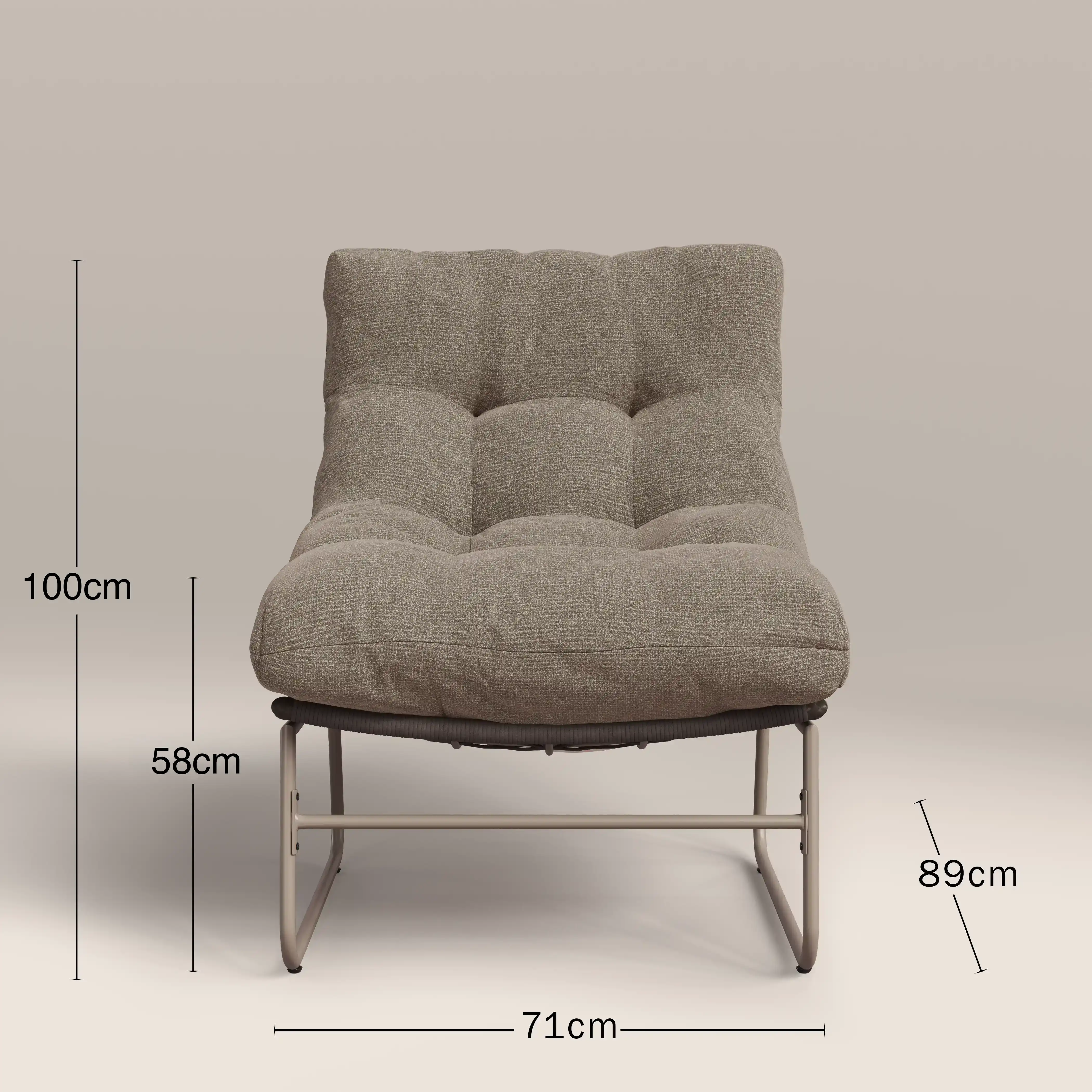 Odessa Garden Bistro Lounge Set | Natural Boucle & Taupe - Image 7