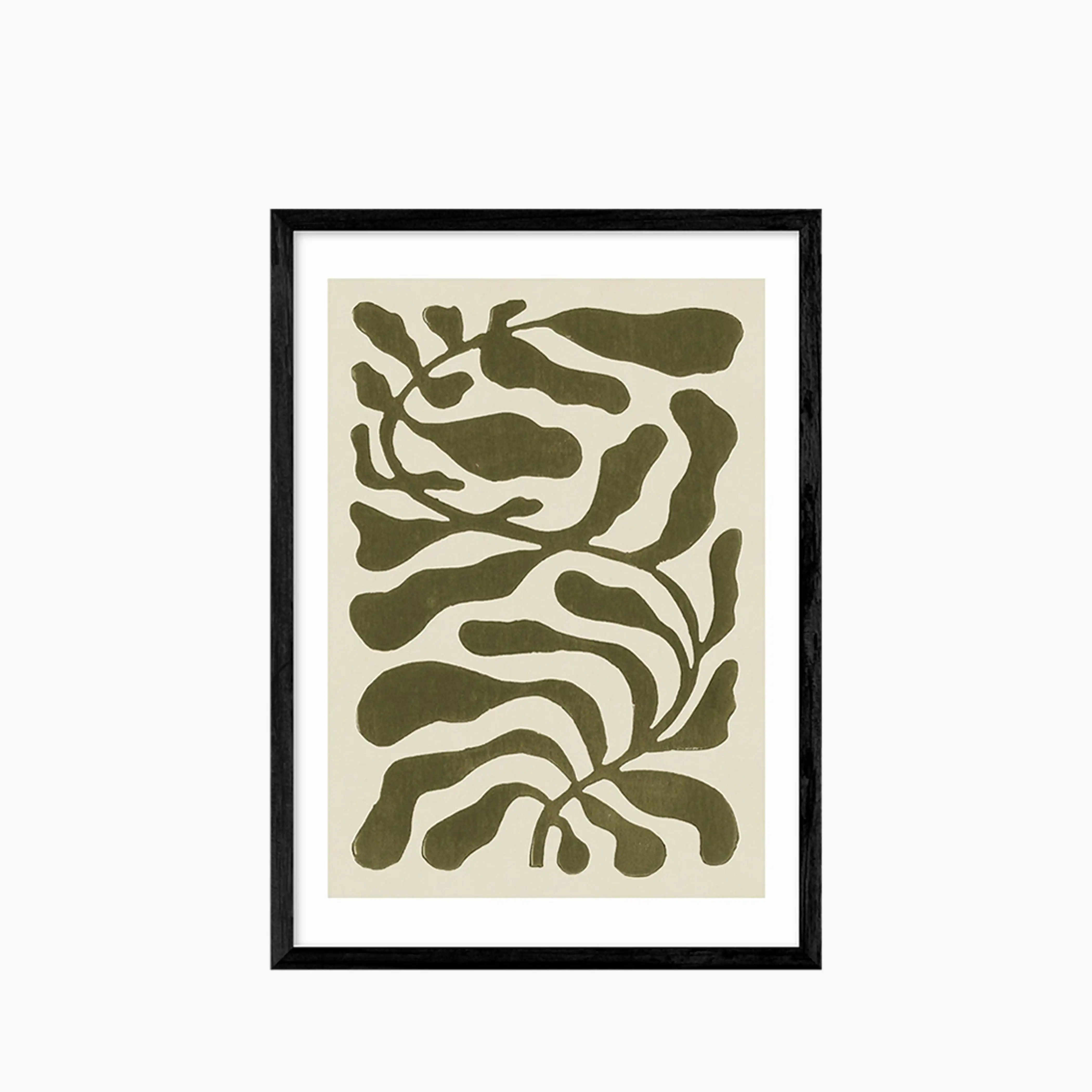 Olive Leaves On Taupe Graphic Print - Image 2
