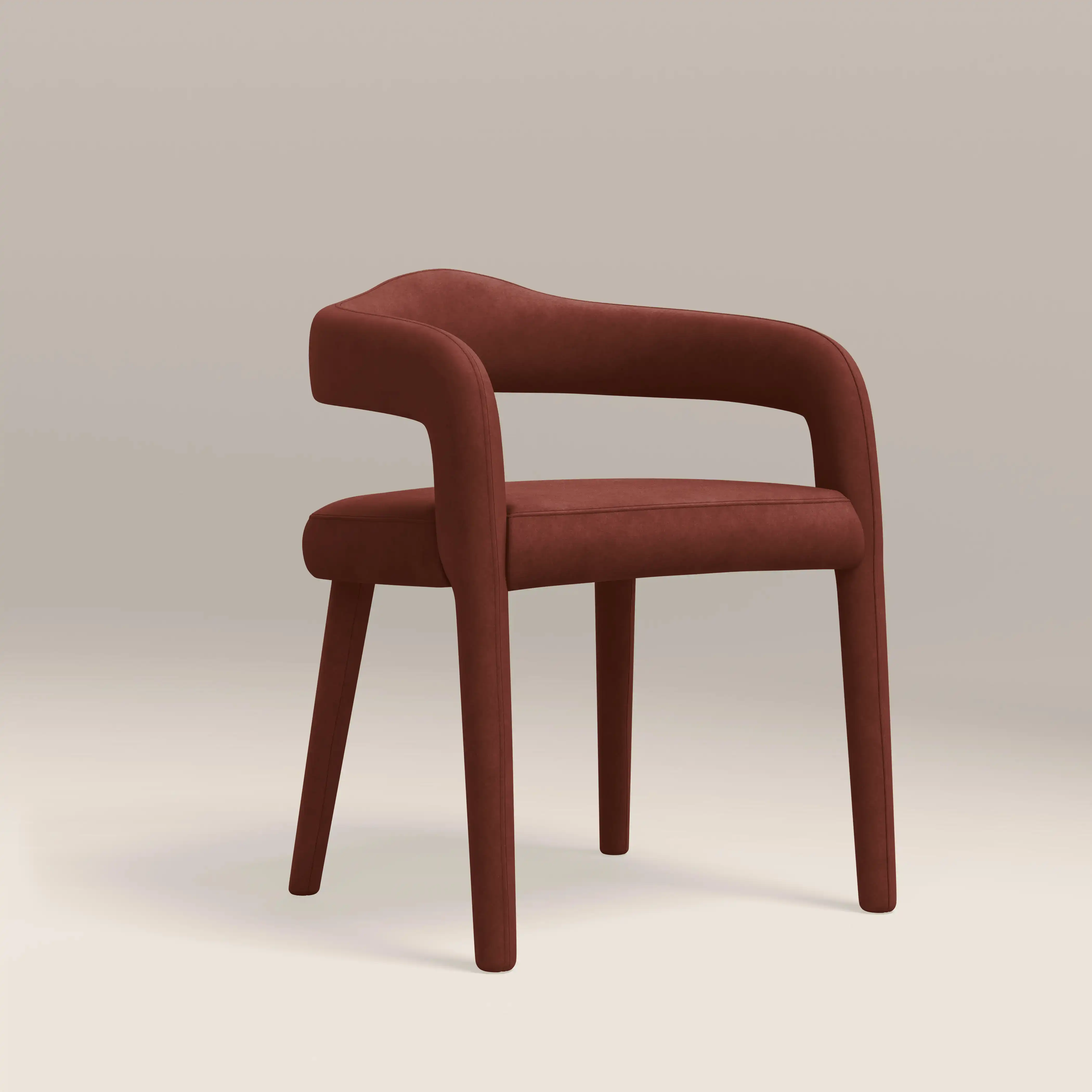 Ophelia Carver Dining Chair | Rust Red Sustainable Velvet - Image 2