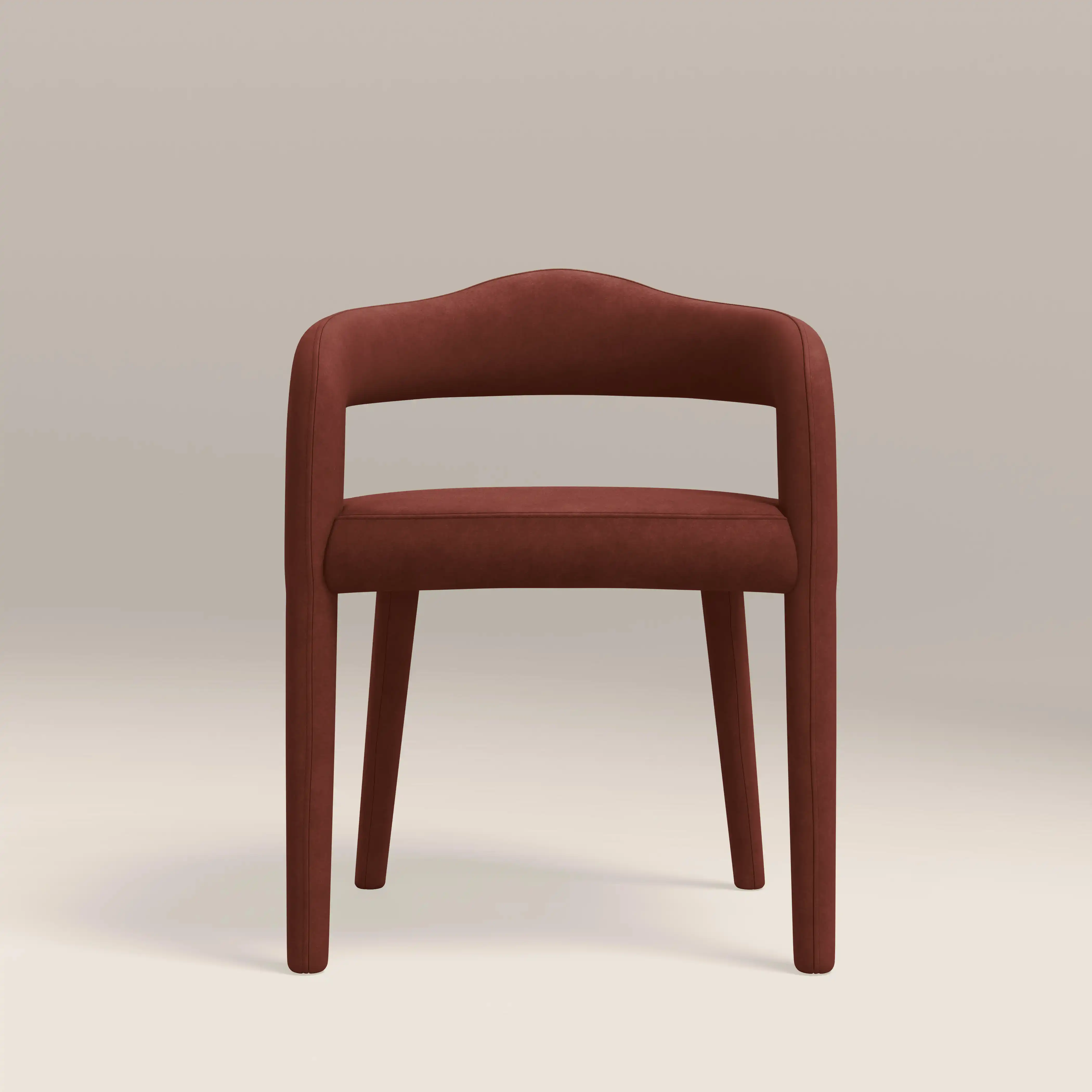 Ophelia Carver Dining Chair | Rust Red Sustainable Velvet - Image 3