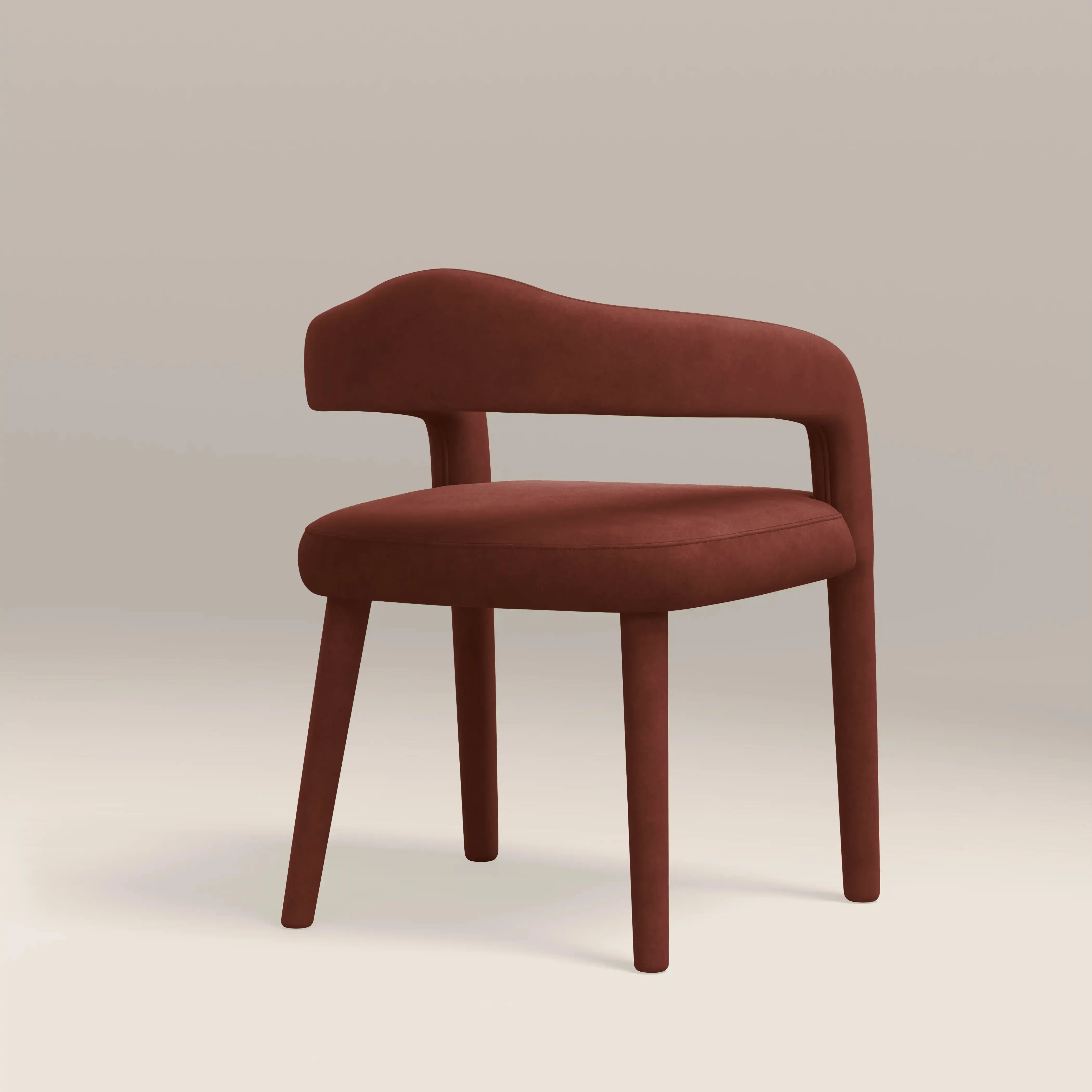 Ophelia Carver Dining Chair | Rust Red Sustainable Velvet - Image 6