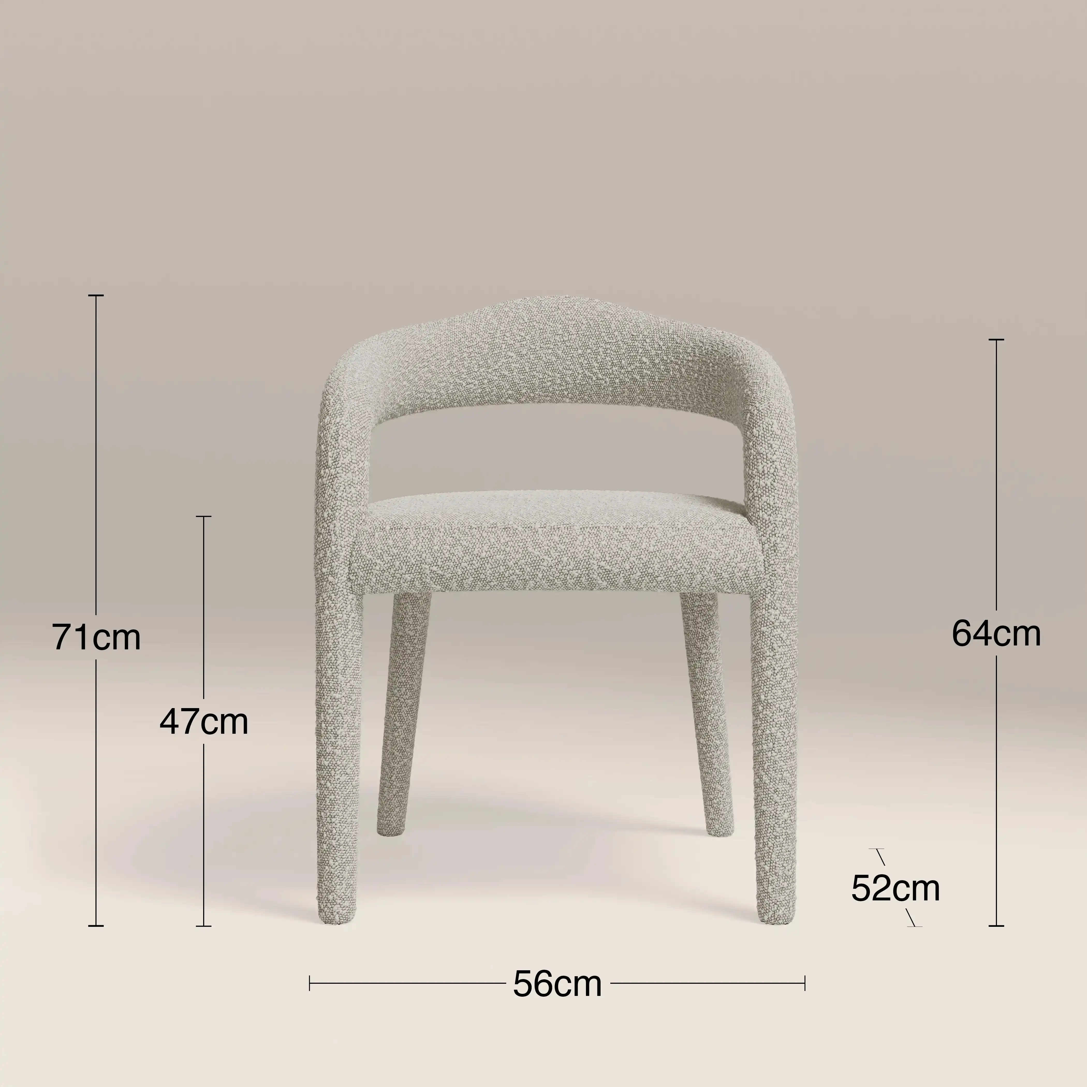 Ophelia Carver Dining Chair | Speckled Stone Sustainable Boucle - Image 8