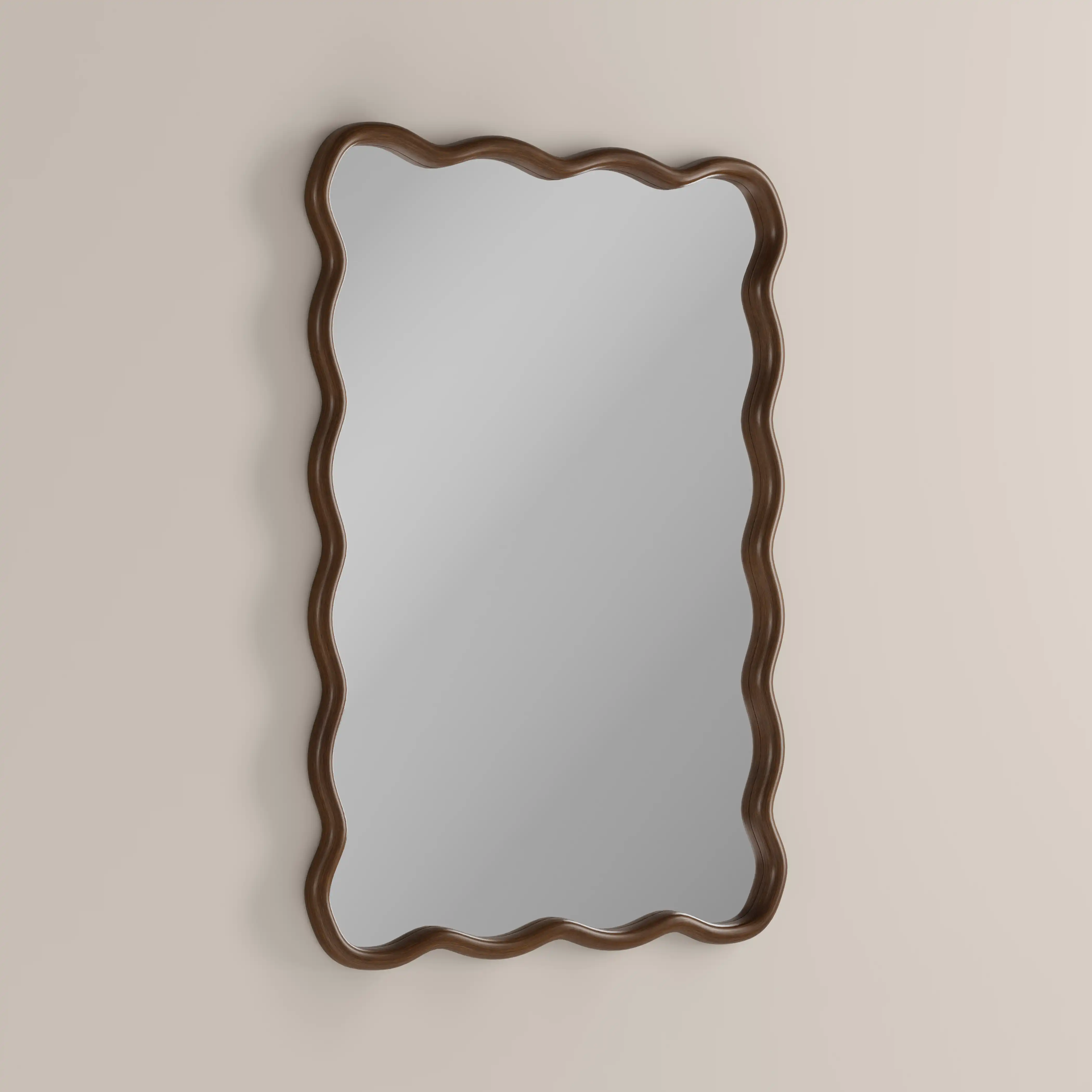 Osaka Wavy Wall Mirror, 101 x 71 cm | Walnut - Image 3