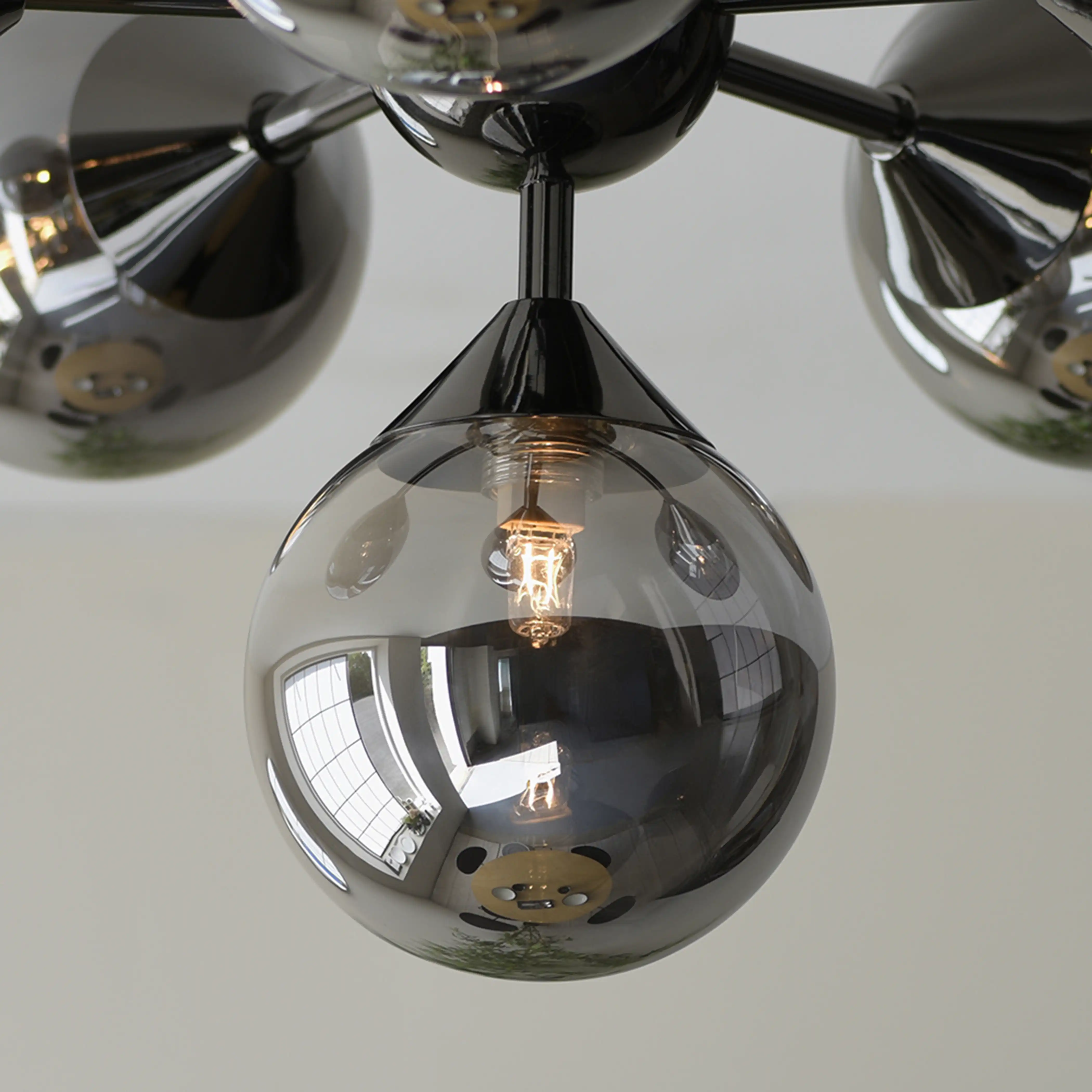 Oscar 6 Light Flush Ceiling Light | Black - Image 7