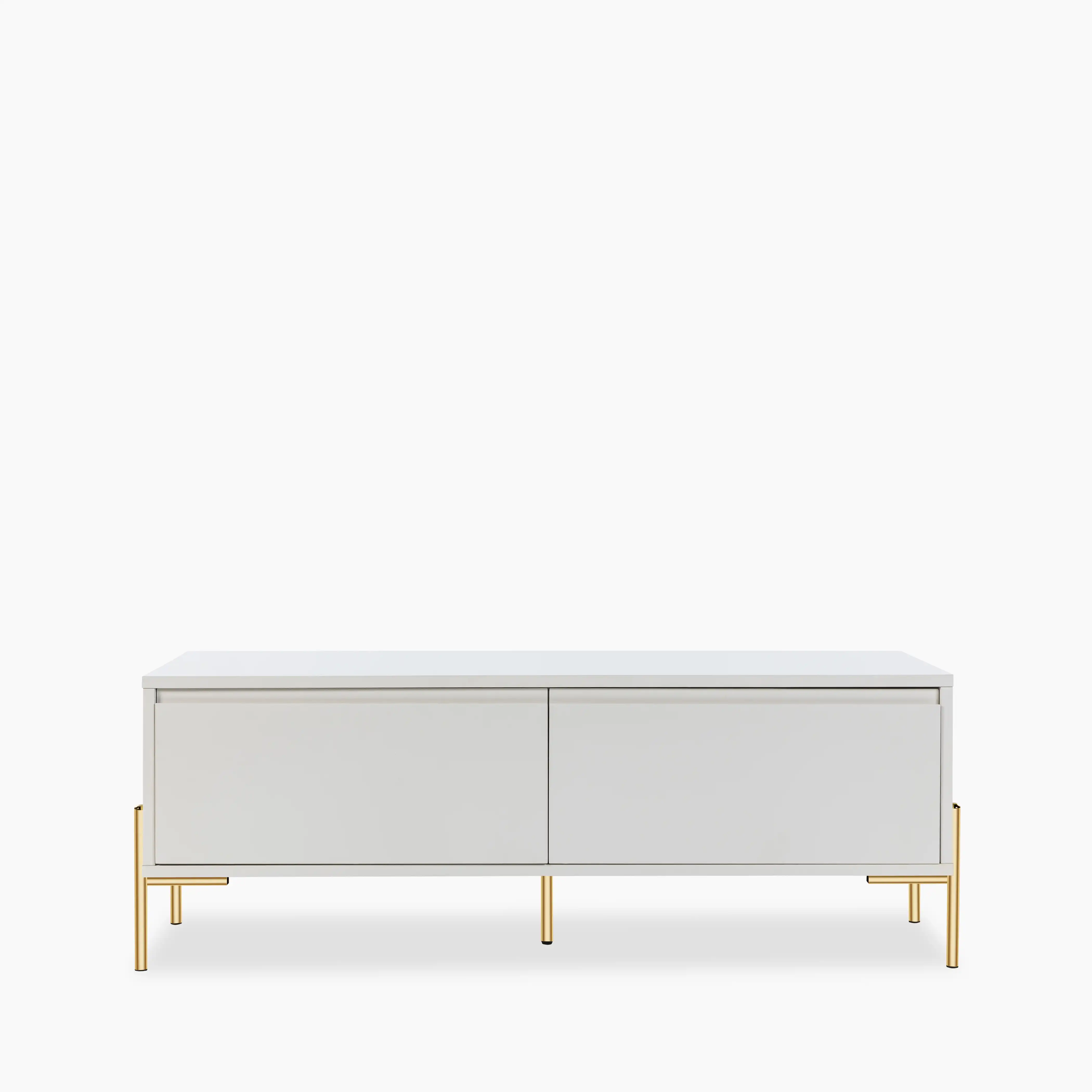 Oslo Wooden TV Stand | Grey & Brass