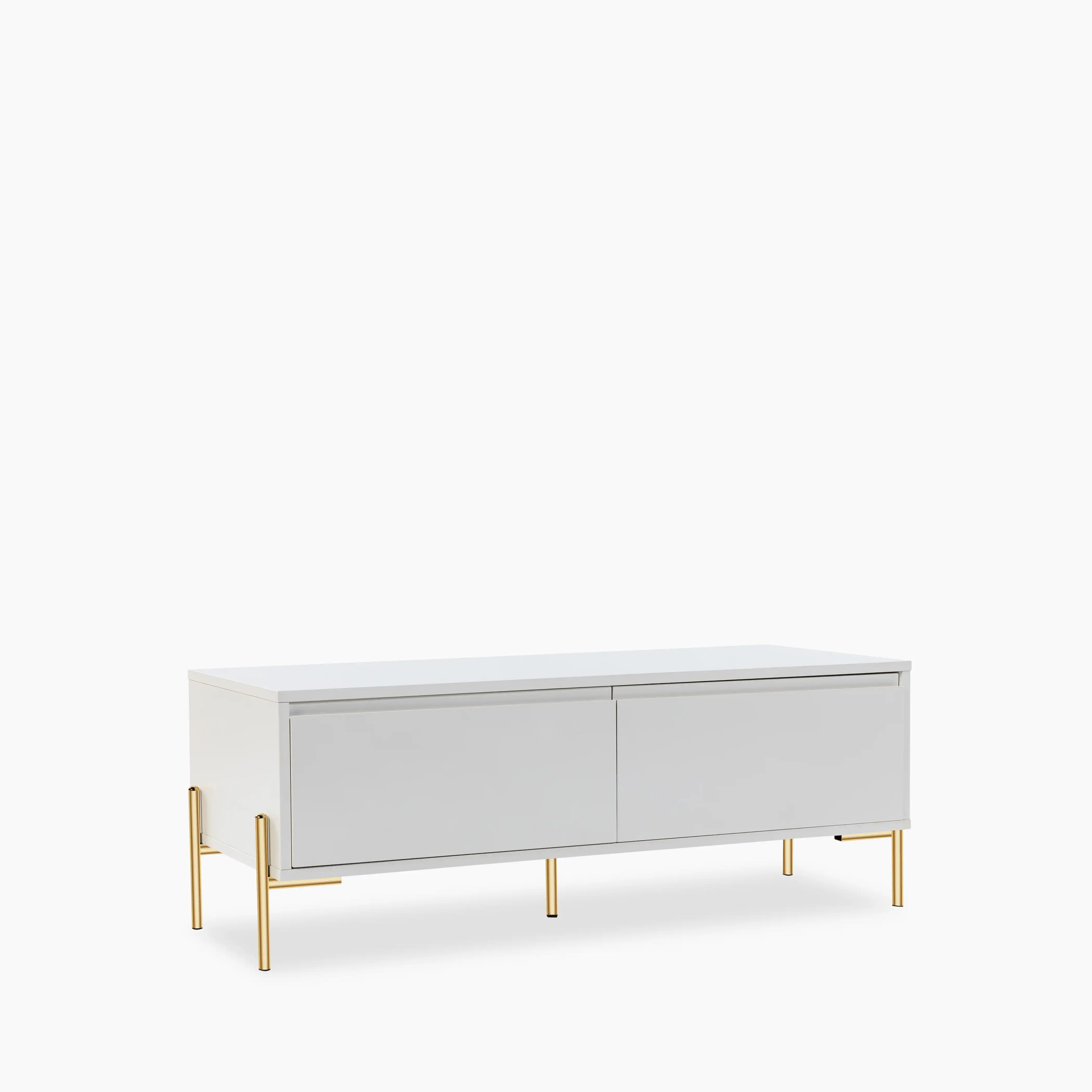 Oslo Wooden TV Stand | Grey & Brass - Image 2