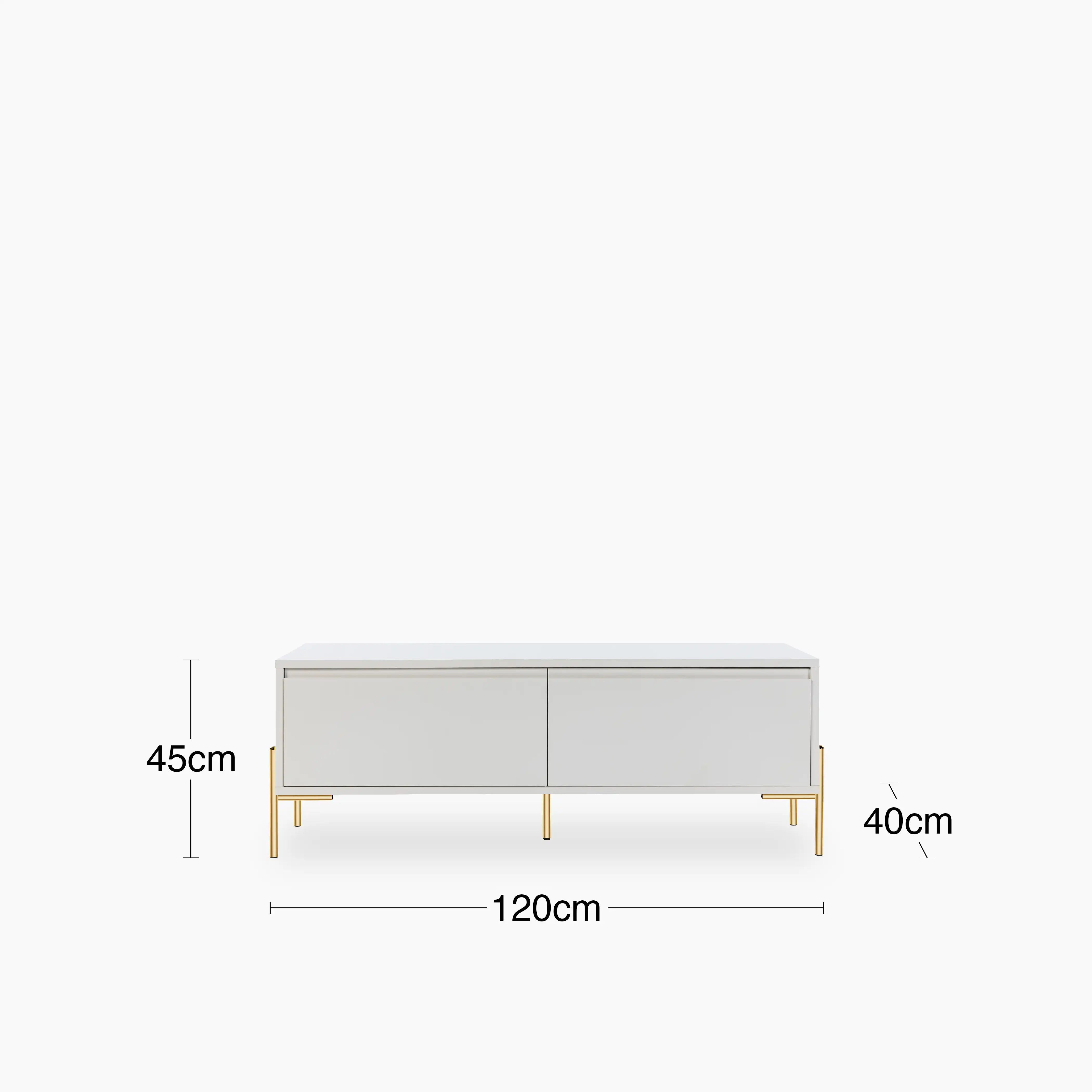 Oslo Wooden TV Stand | Grey & Brass - Image 6