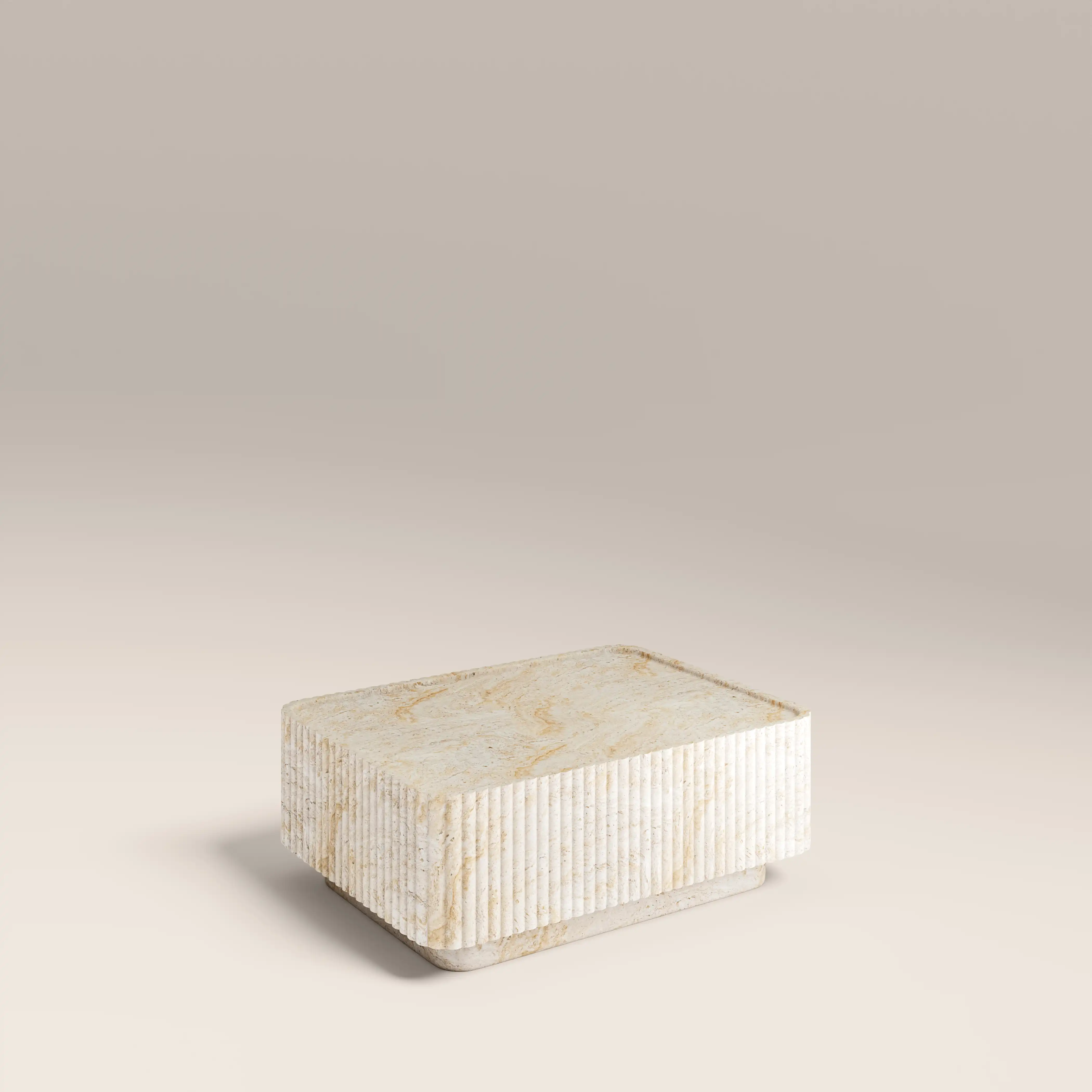 Osmond Rectangular Coffee Table | Natural Travertine Effect - Image 5