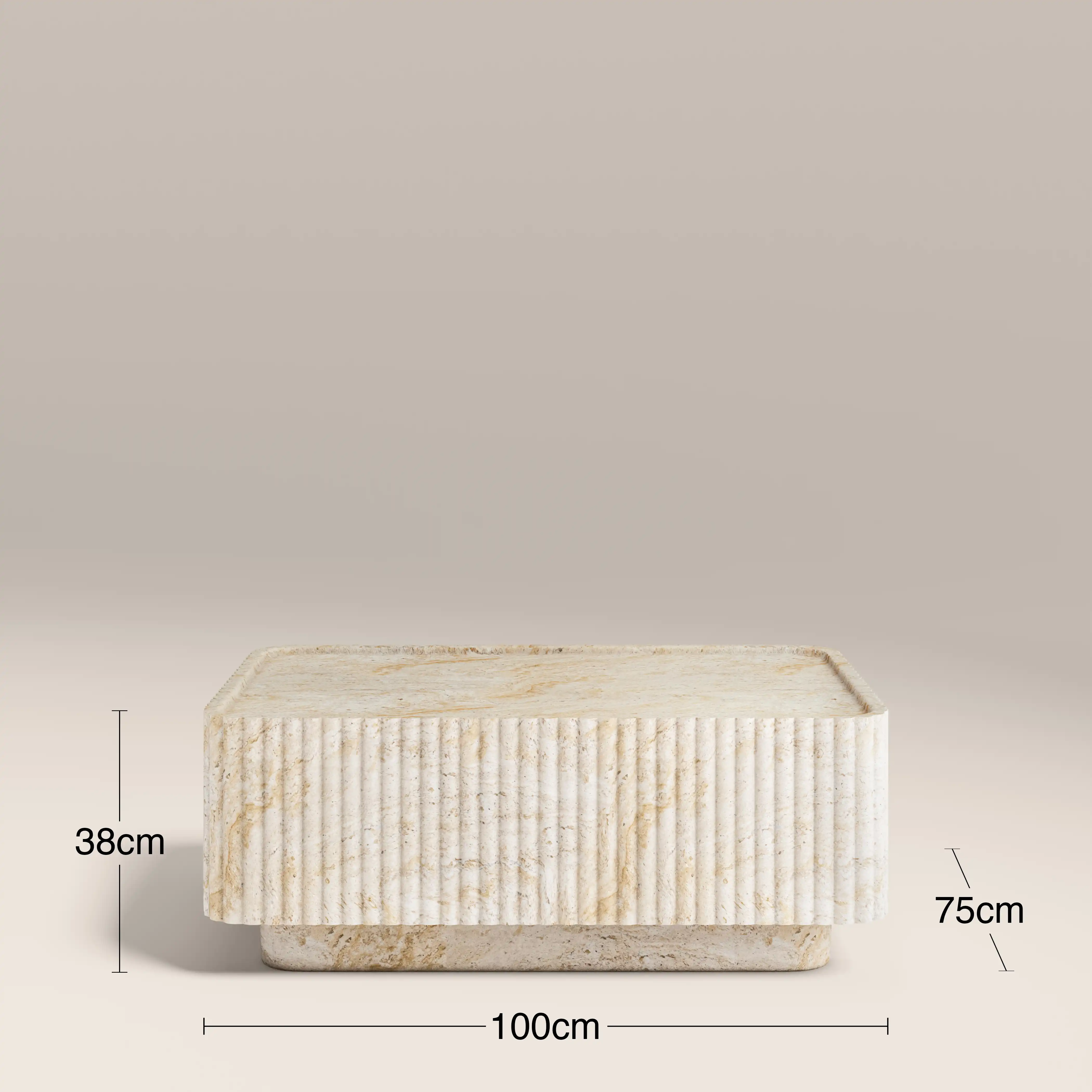 Osmond Rectangular Coffee Table | Natural Travertine Effect - Image 7