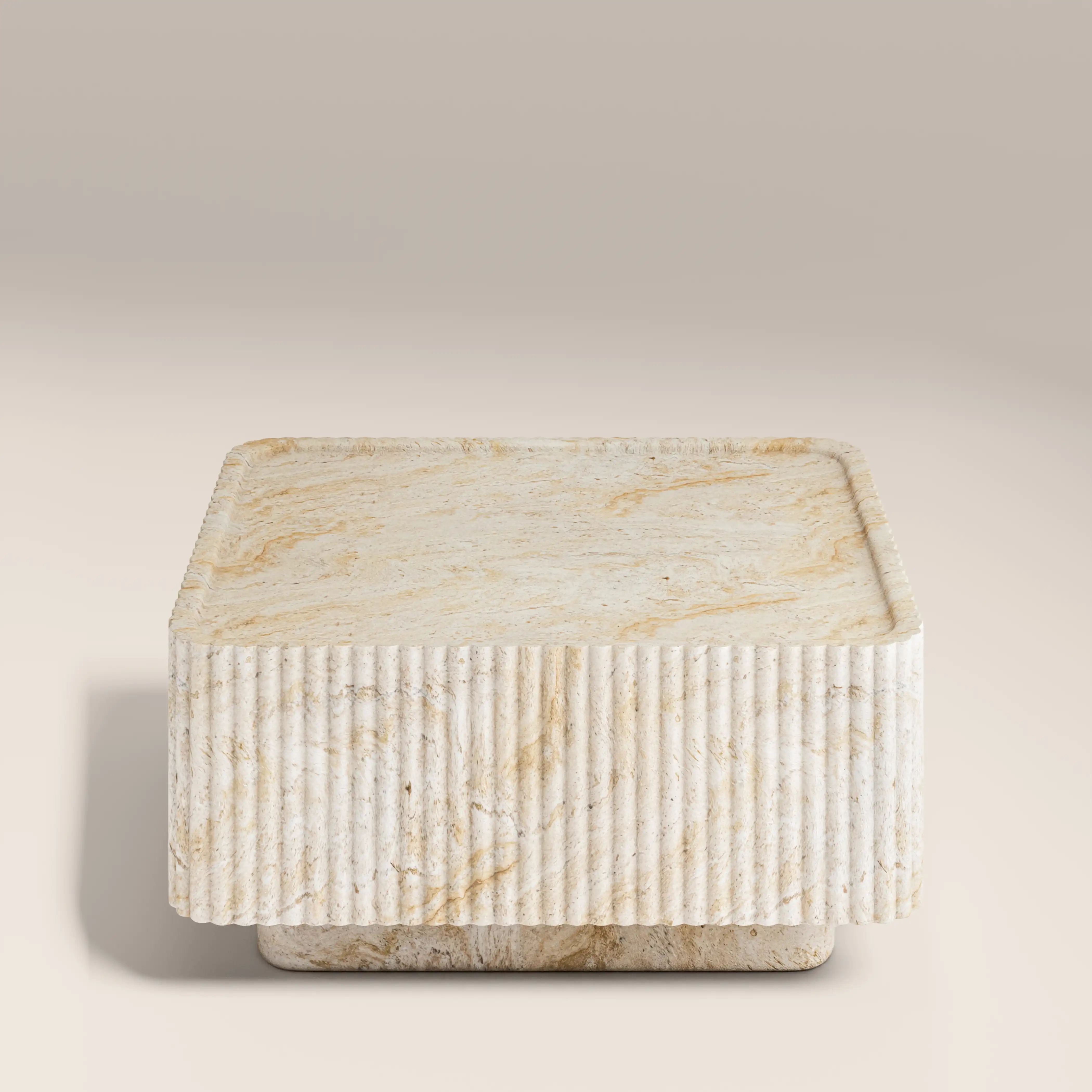 Osmond Square Coffee Table | Natural Travertine Effect - Image 6