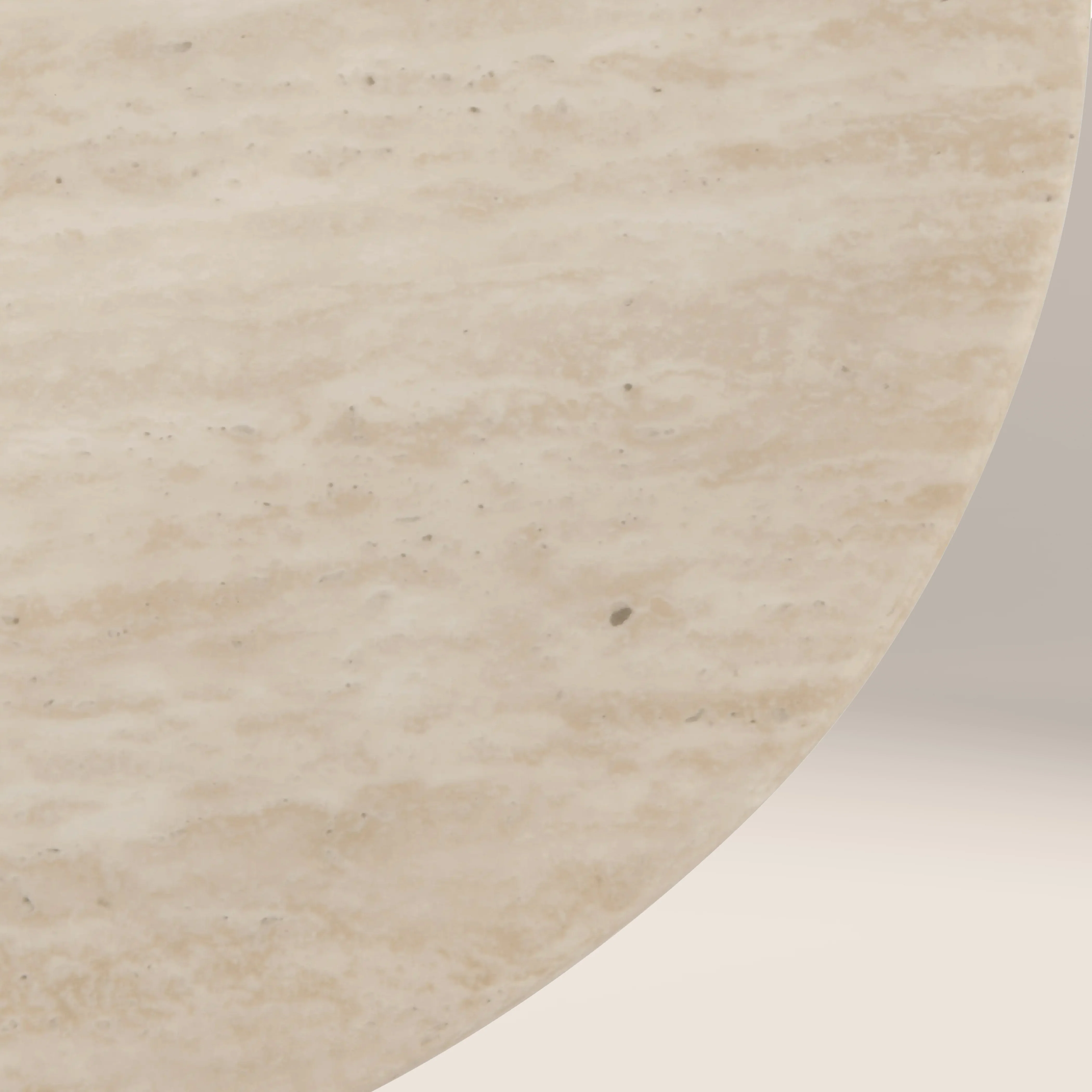 Oxborough 6 Seat Oval Dining Table | Natural Travertine Effect Stone & Walnut - Image 3