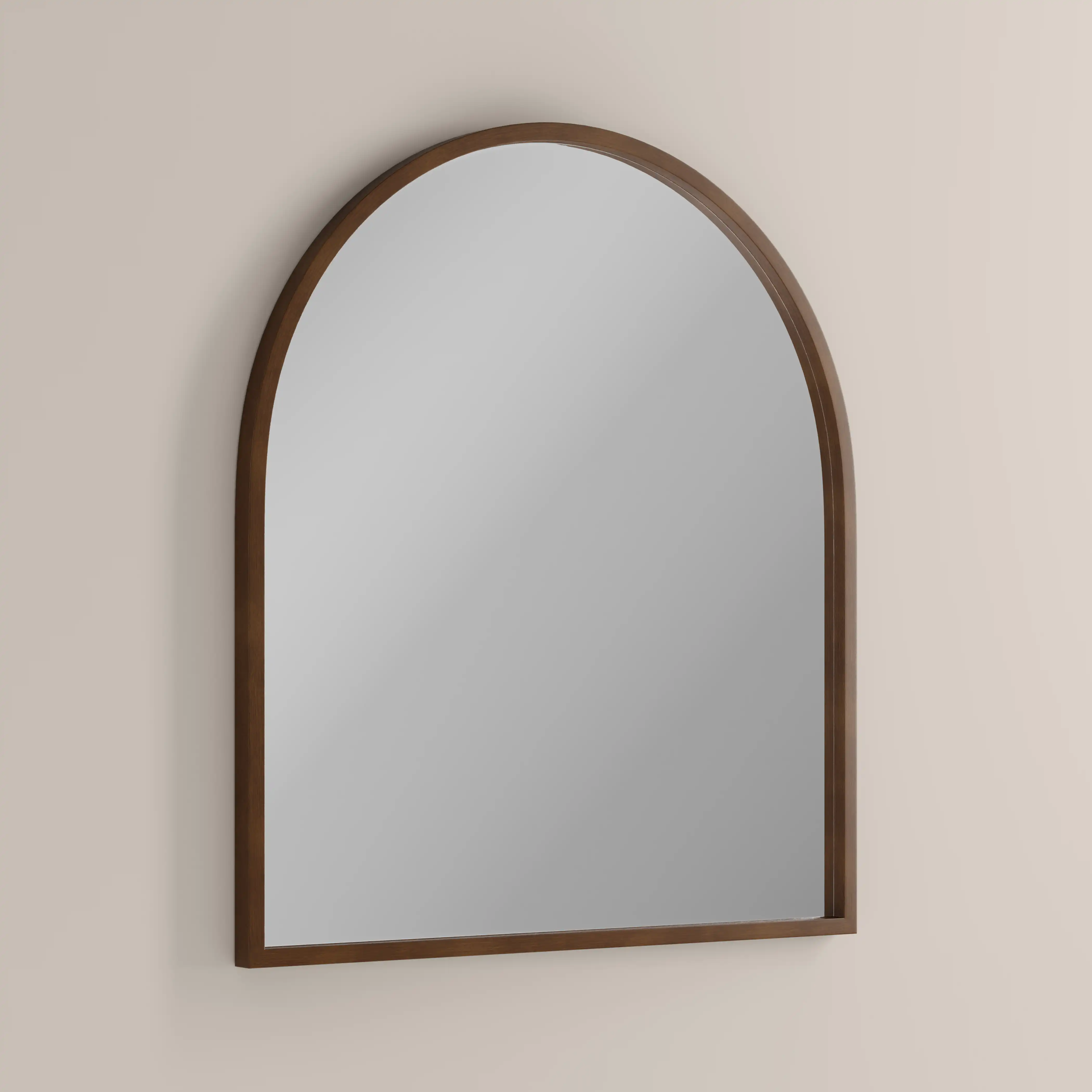 Oxleigh Arch Wall Mirror, 90 x 80 cm | Walnut - Image 3