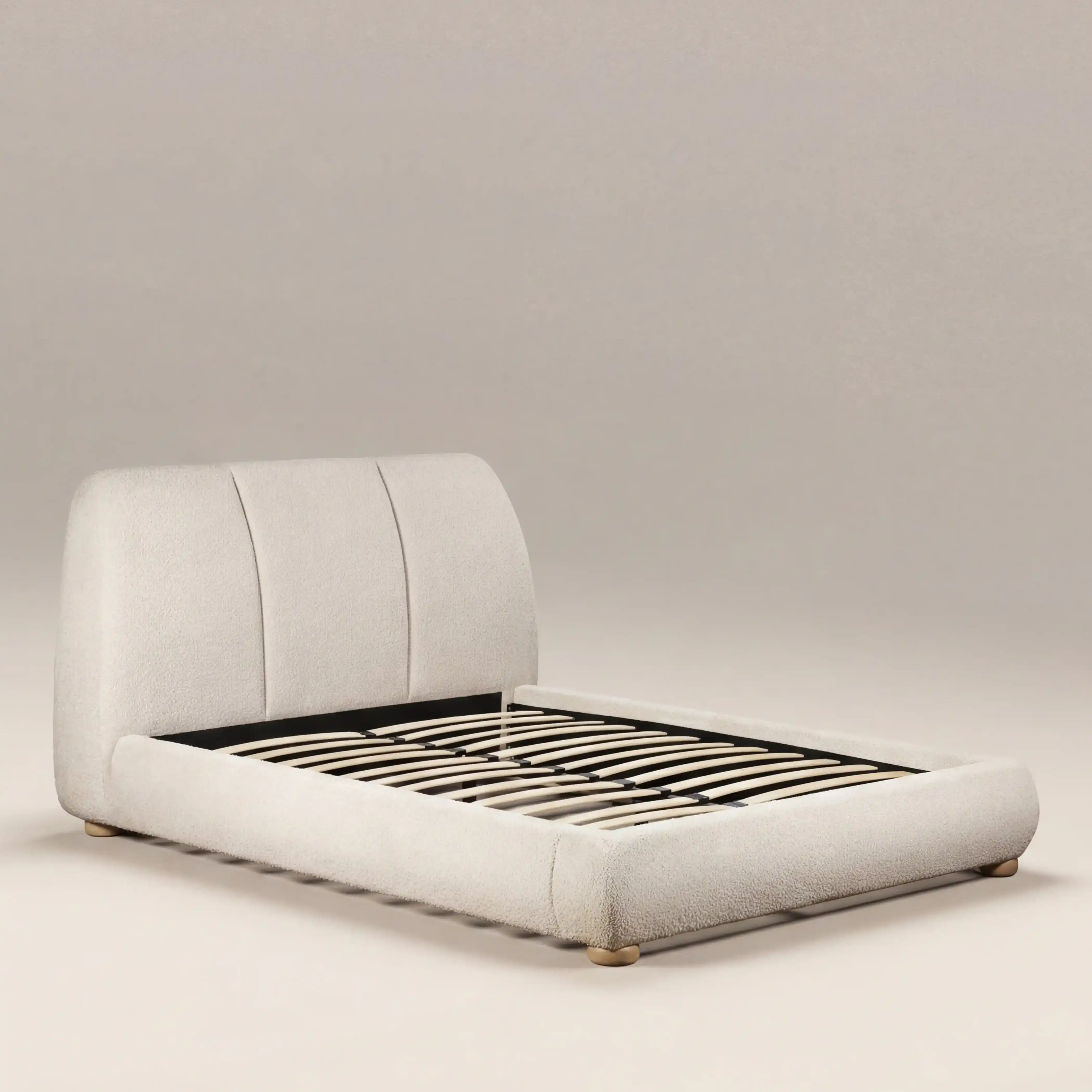 Paro King Bed | Ivory Boucle & Natural