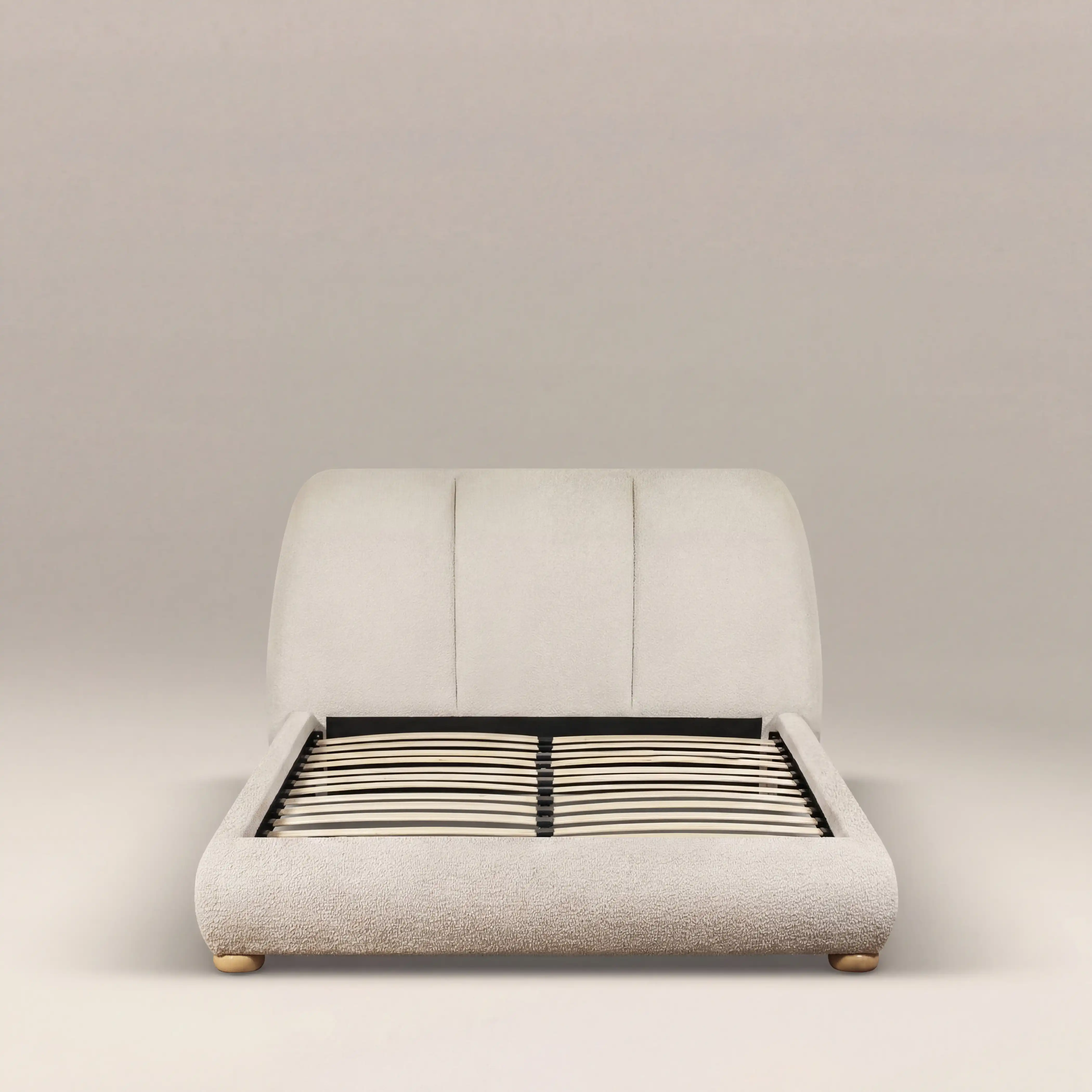 Paro Super King Bed | Ivory Boucle & Natural - Image 3
