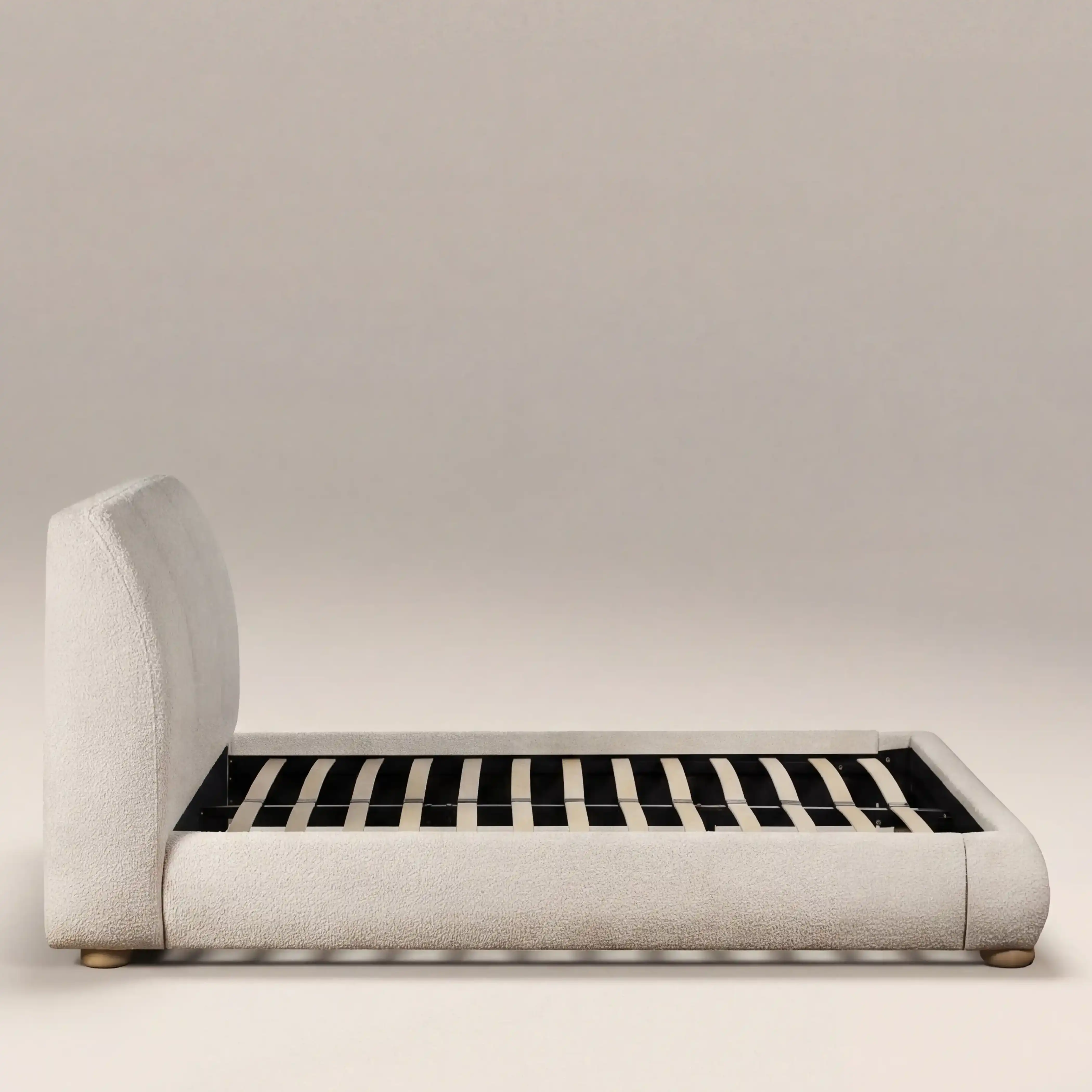 Paro Super King Bed | Ivory Boucle & Natural - Image 4