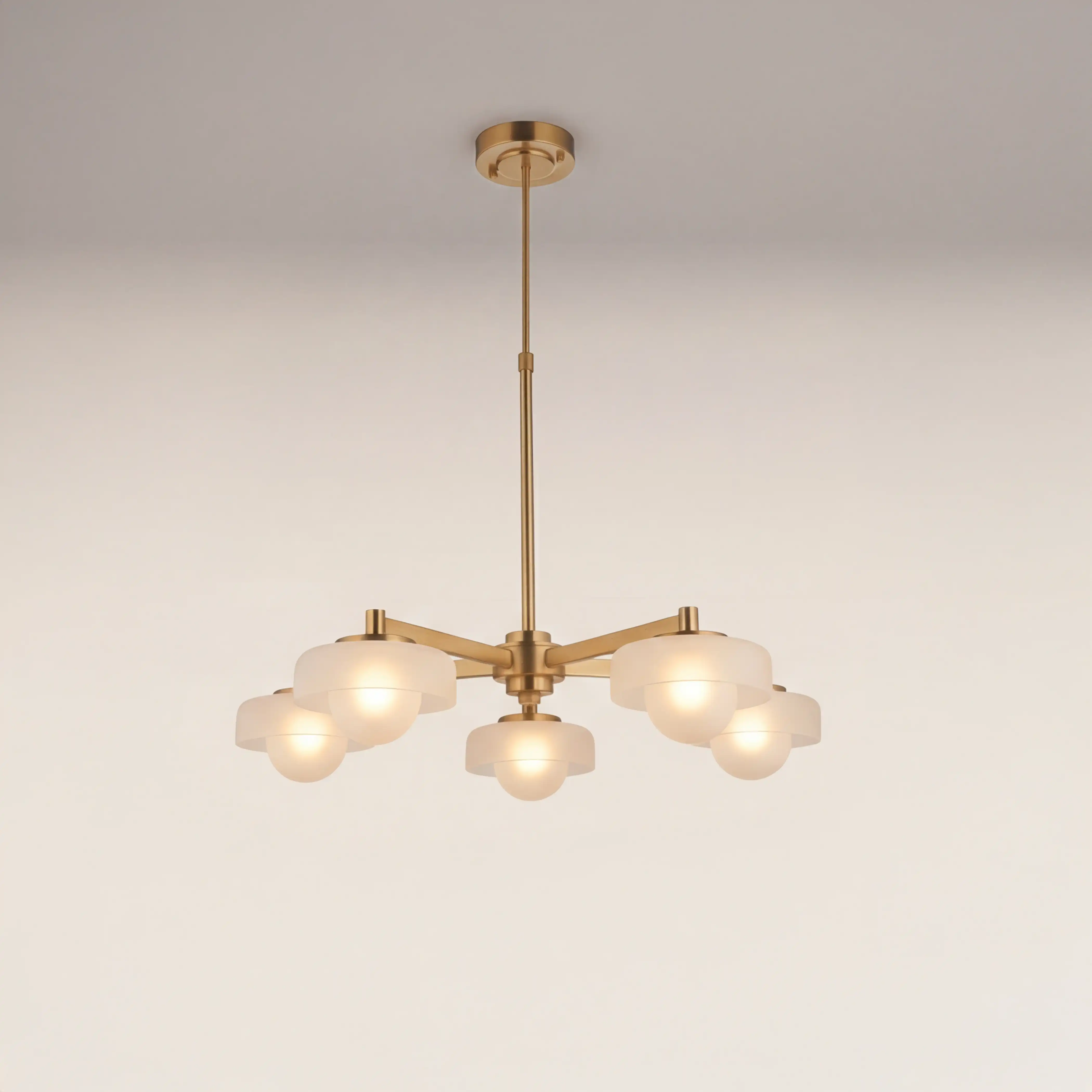 Parson 5 Light Pendant Light | Opal & Brass - Image 3
