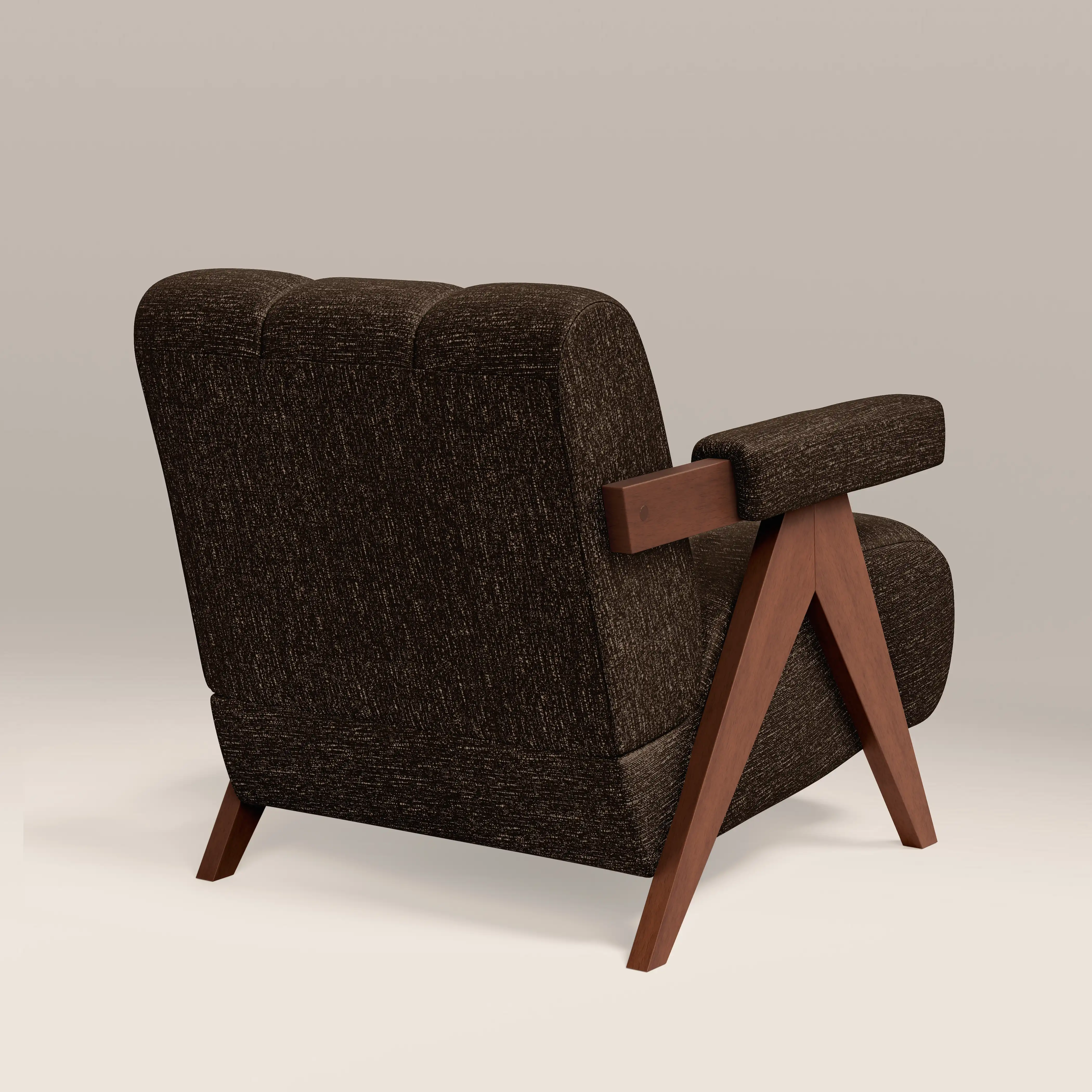 Paulo Accent Chair | Speckled Espresso Boucle & Walnut - Image 5