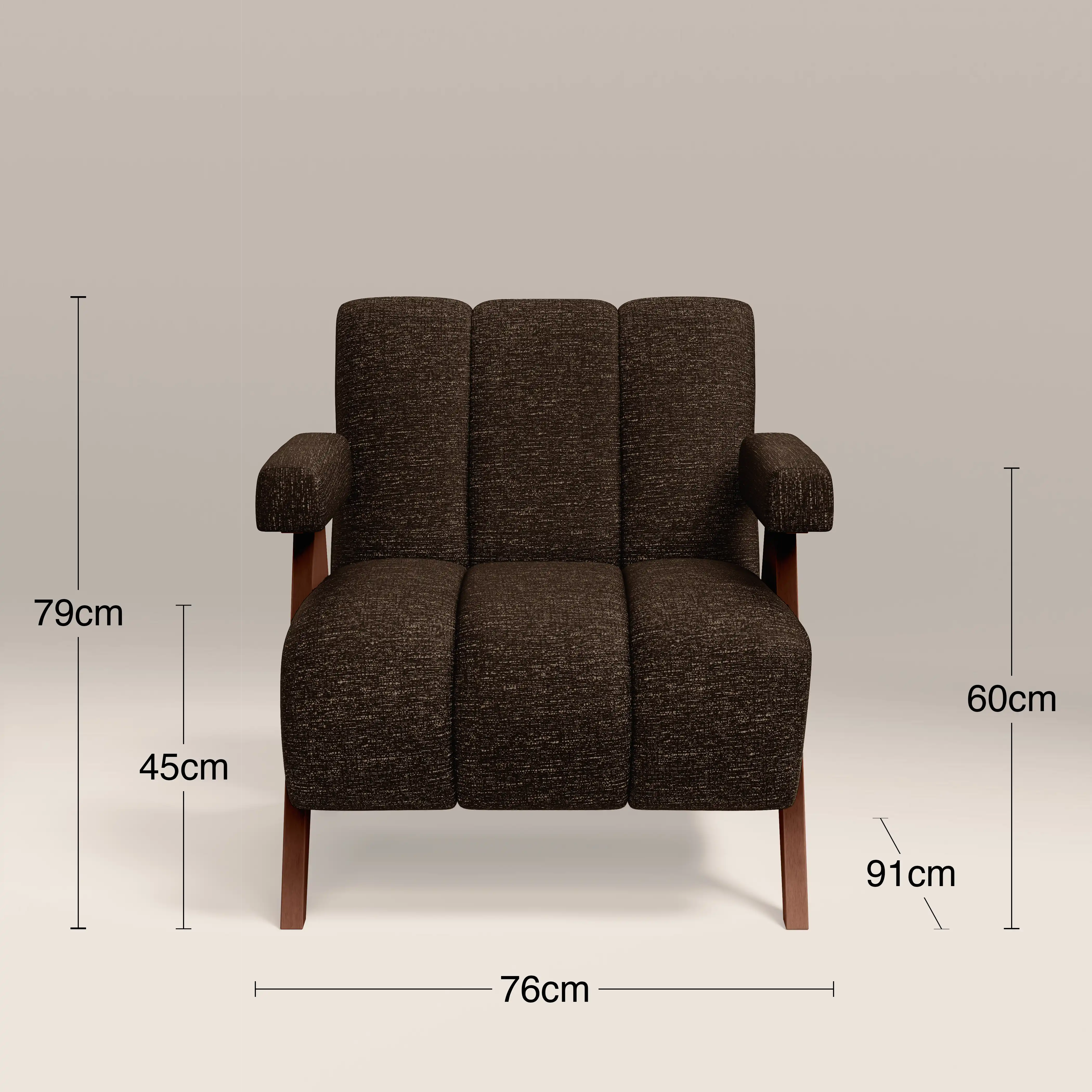 Paulo Accent Chair | Speckled Espresso Boucle & Walnut - Image 7