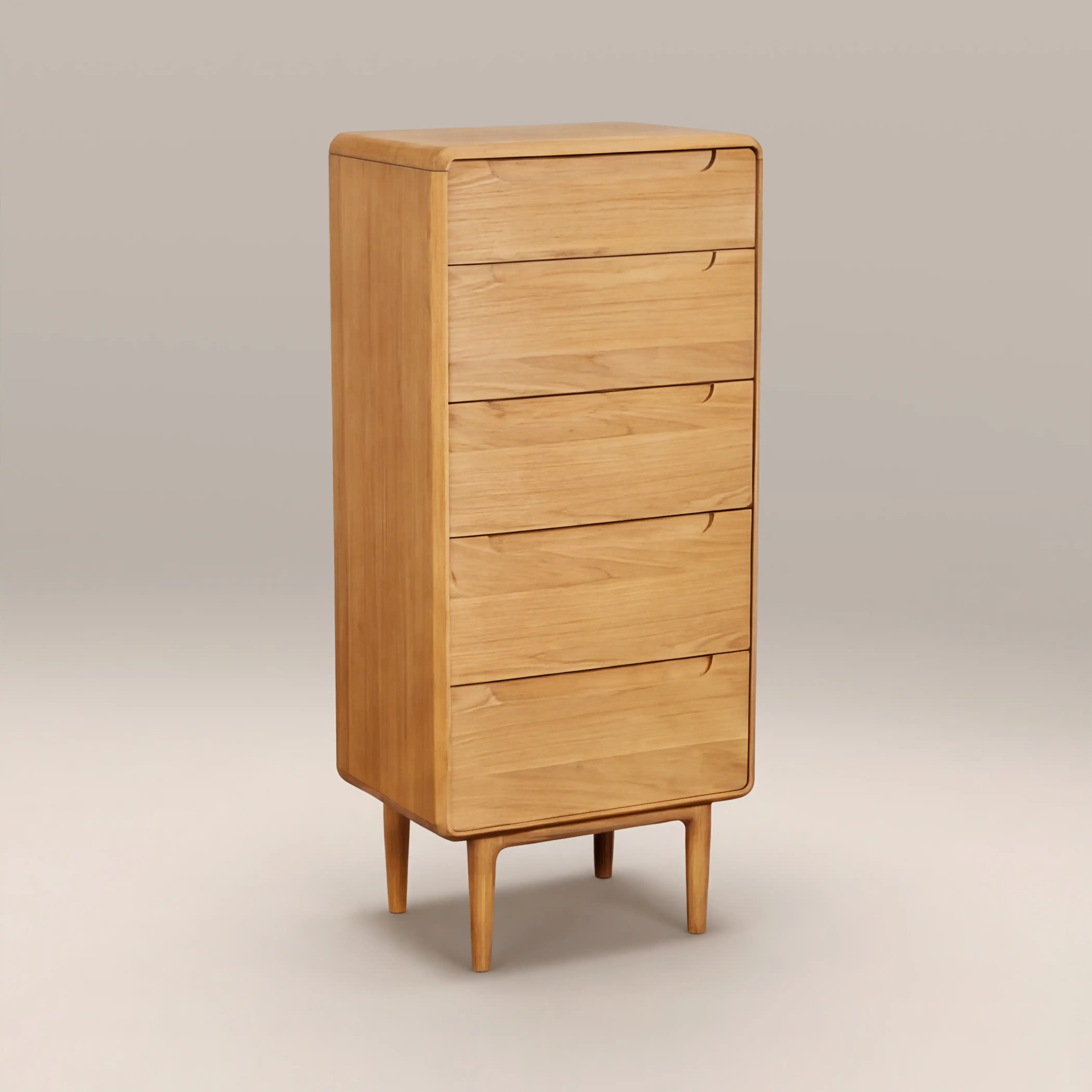 Percy 5 Drawer Tall Chest of Drawers | Oak - Image 2