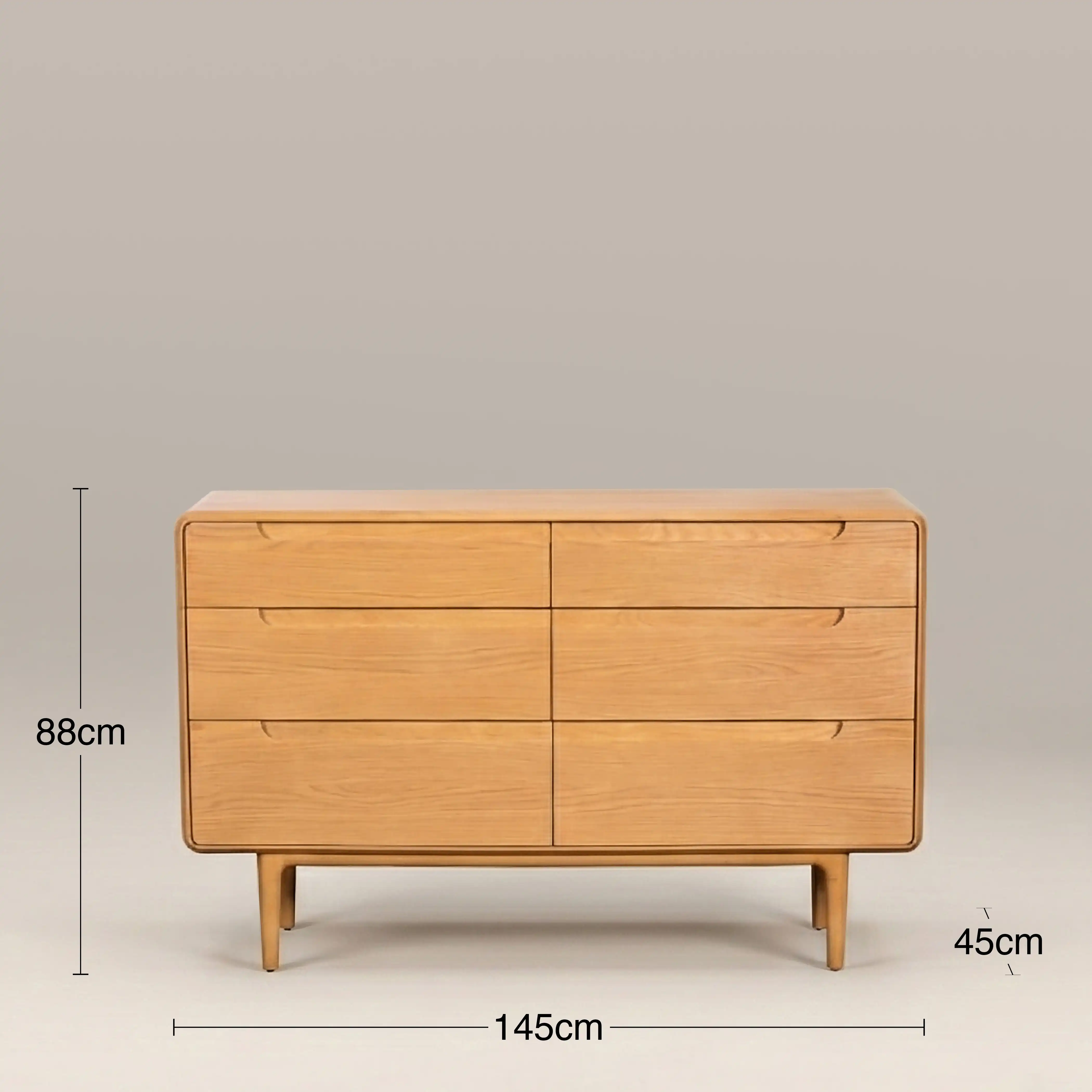 Percy 6 Drawer Chest of Drawers | Oak - Image 7