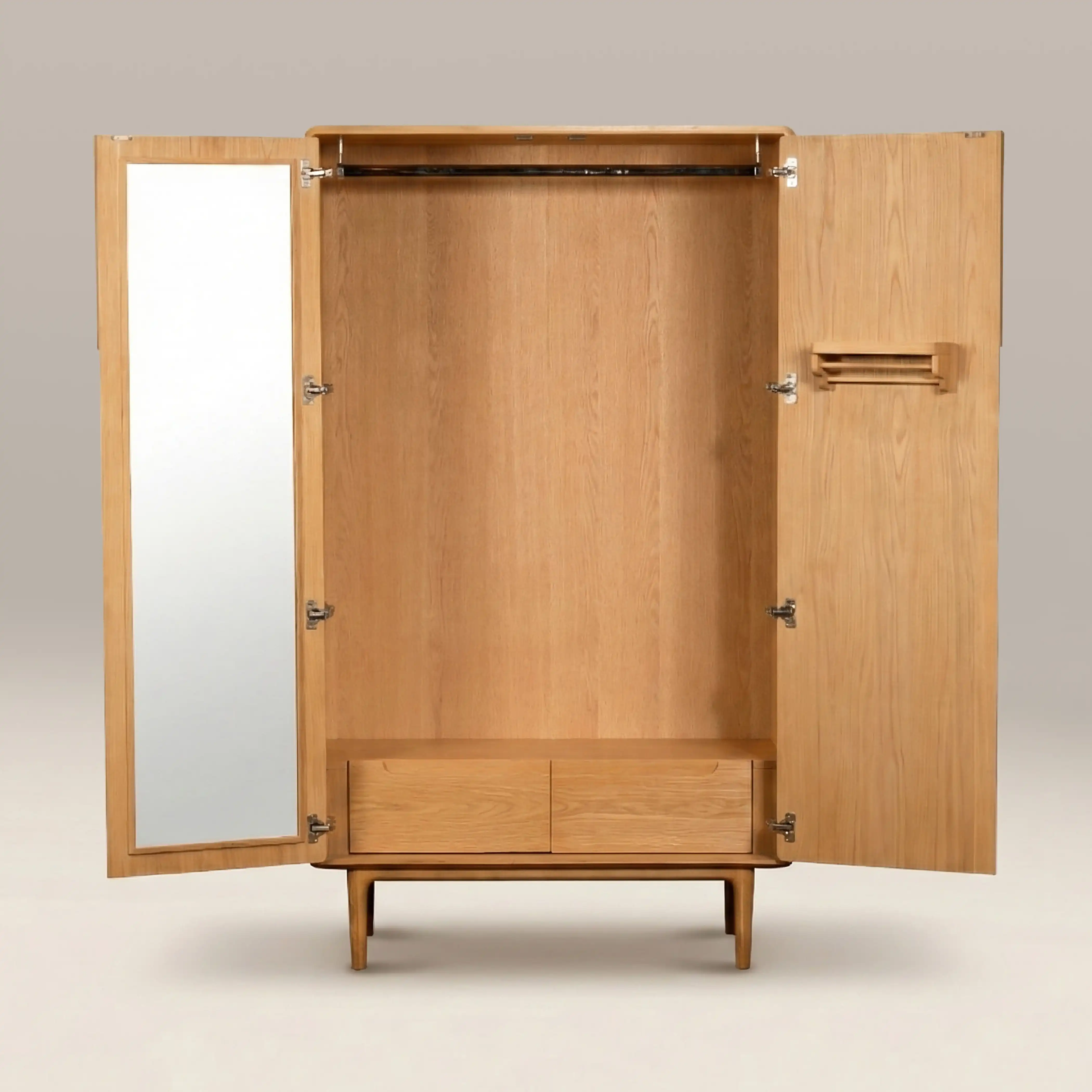 Percy Wooden Double Wardrobe | Oak - Image 2