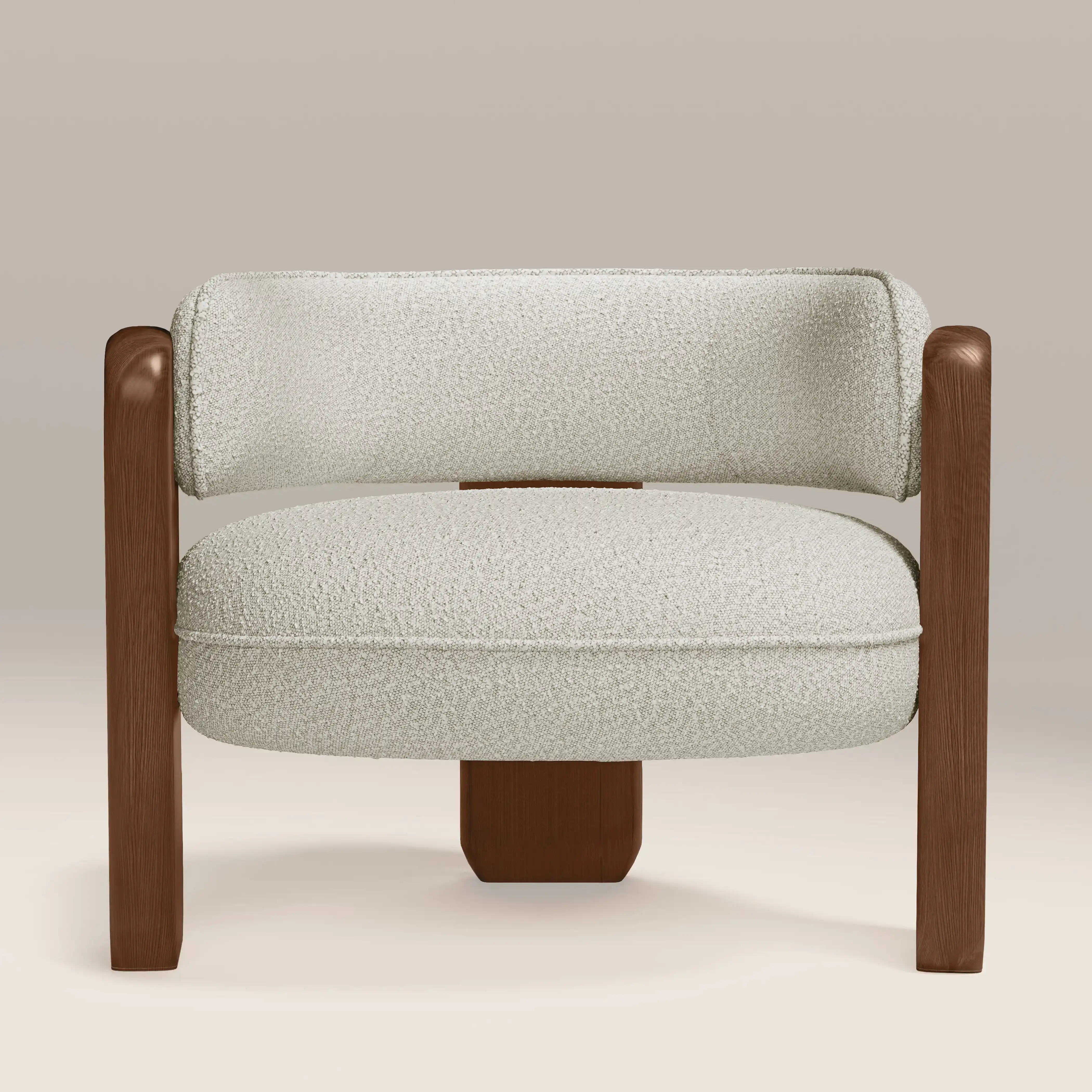 Porter Armchair | Speckled Stone Sustainable Boucle & Walnut - Image 2