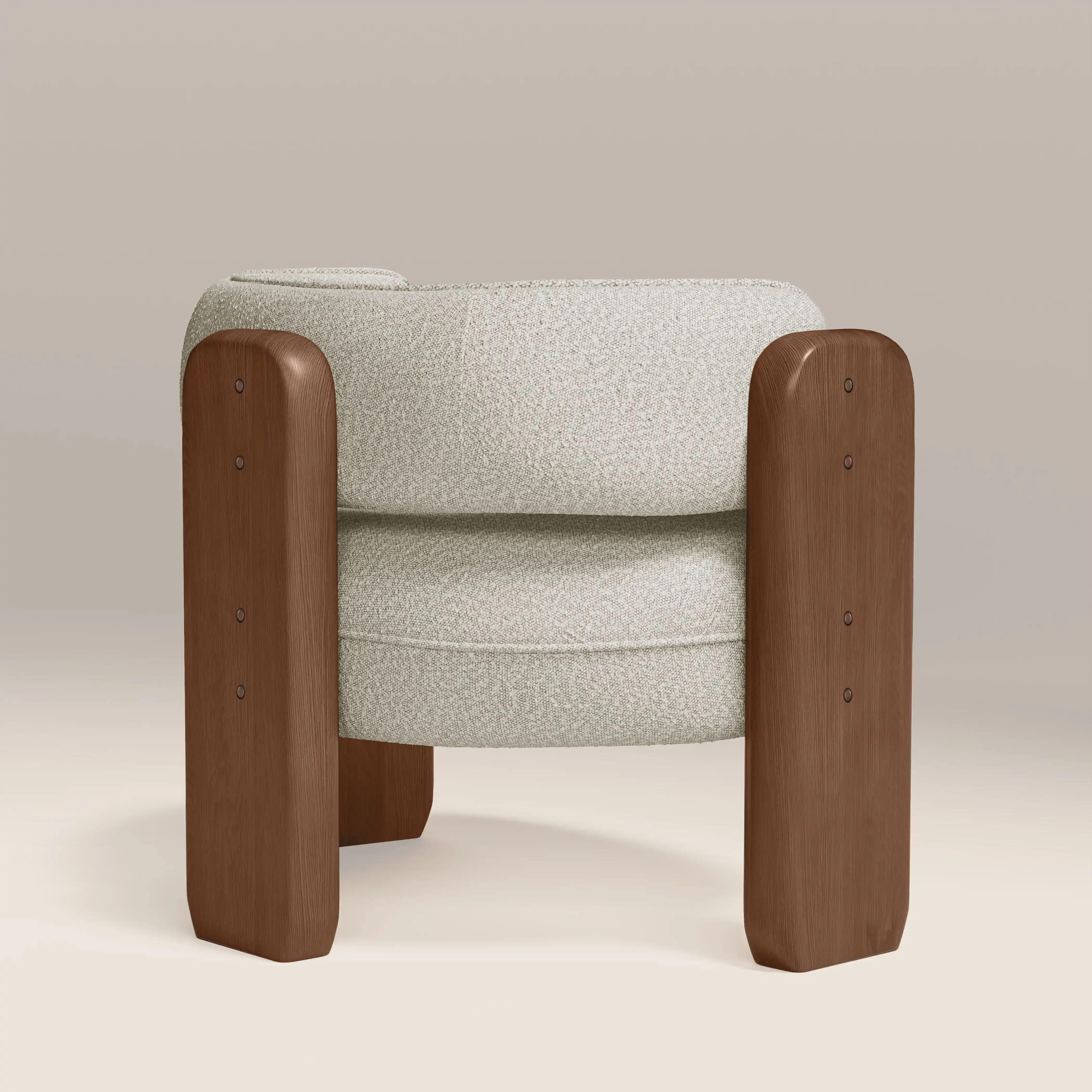 Porter Armchair | Speckled Stone Sustainable Boucle & Walnut - Image 5