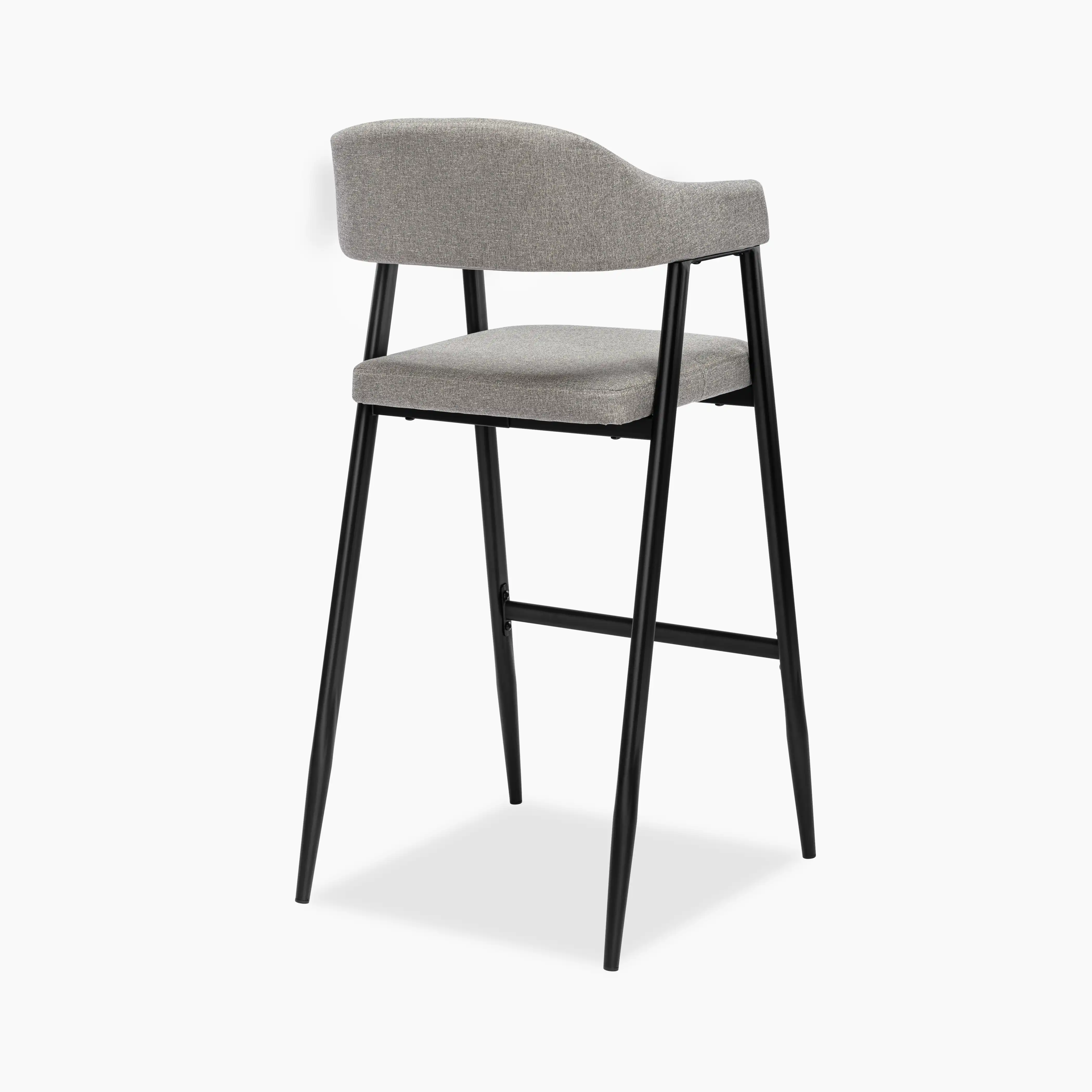Presley Bar Stool | Speckled Grey Sustainable Fabric & Black - Image 5