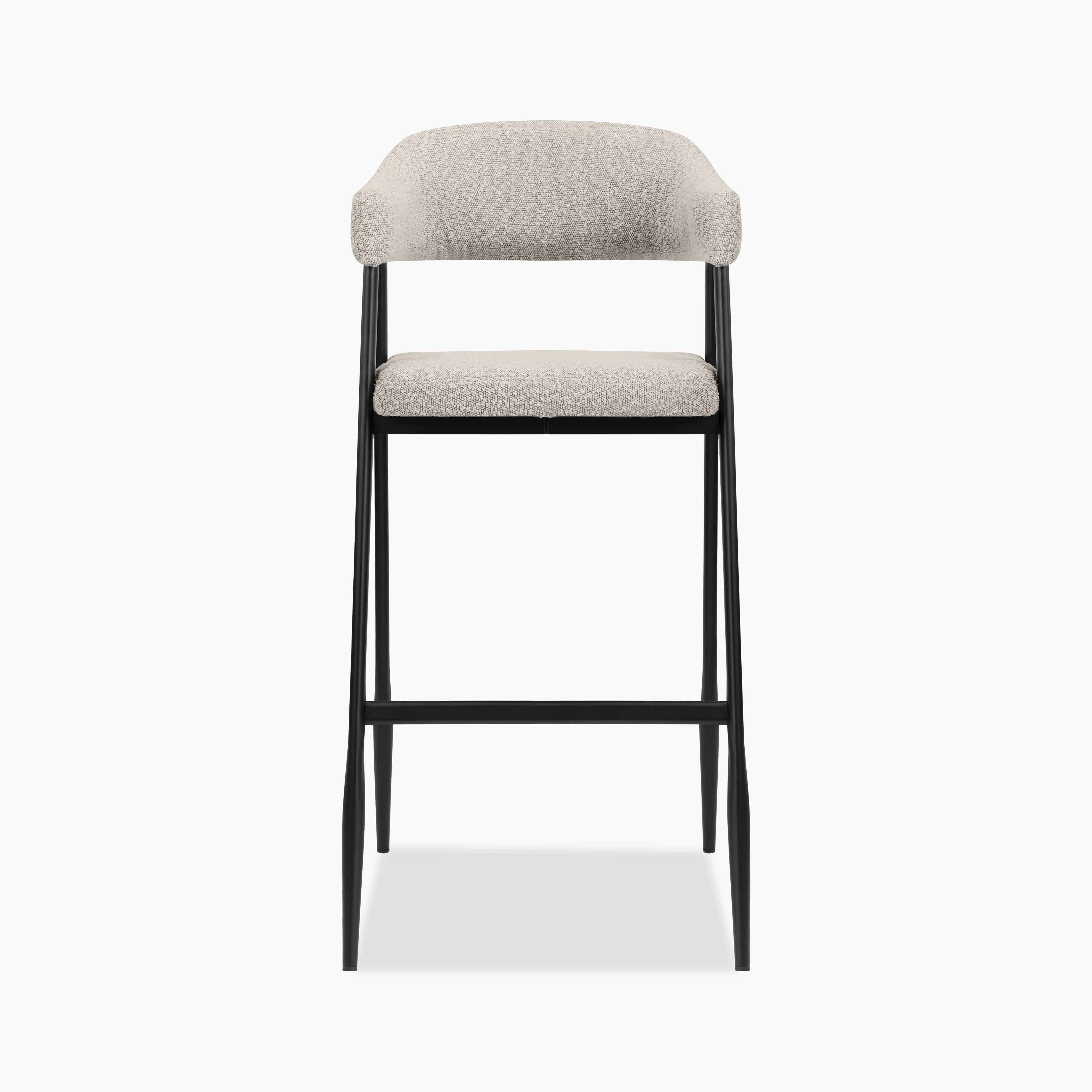 Presley Bar Stool | Speckled Stone Sustainable Boucle & Black - Image 4