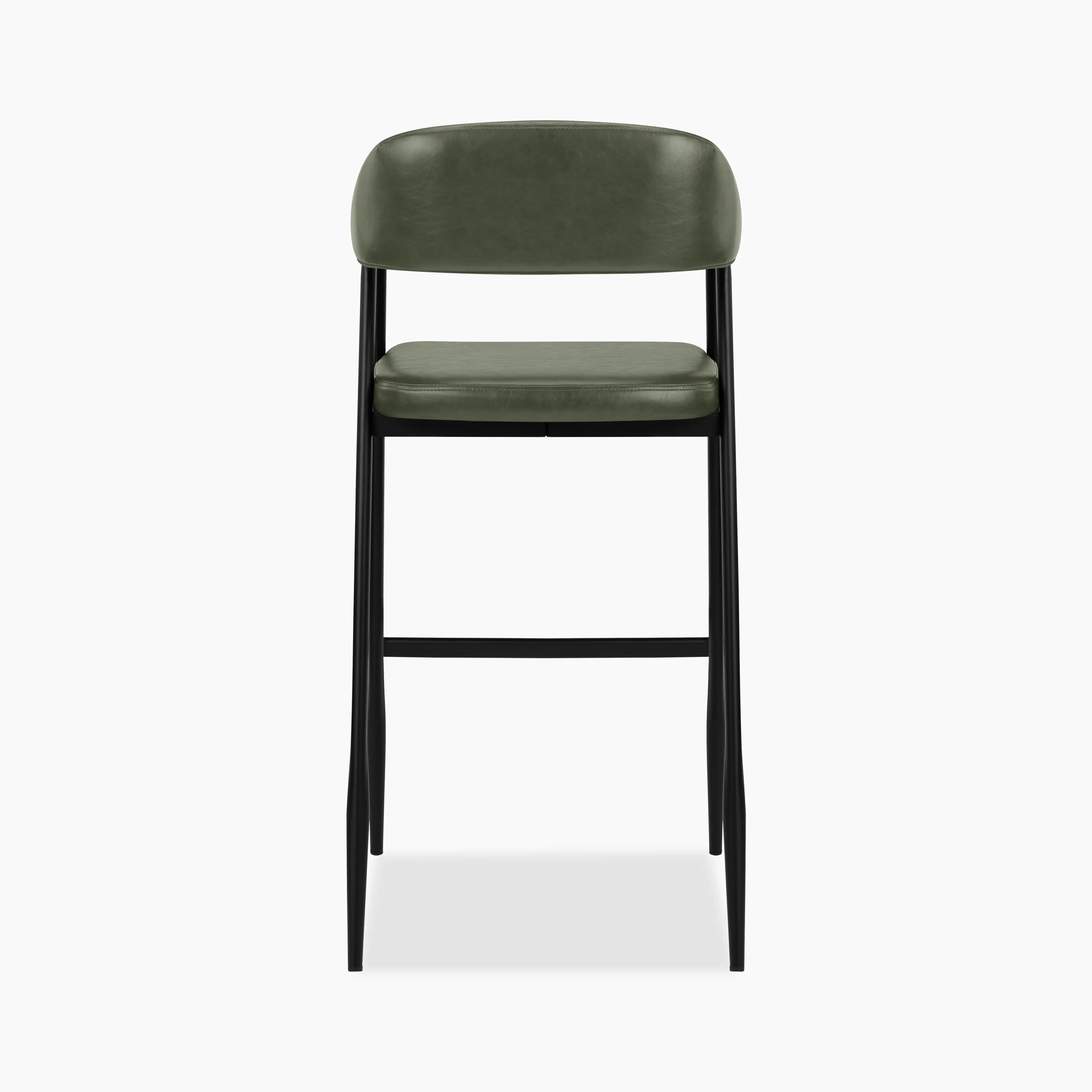 Presley Bar Stool | Vintage Green Faux Leather & Black - Image 6