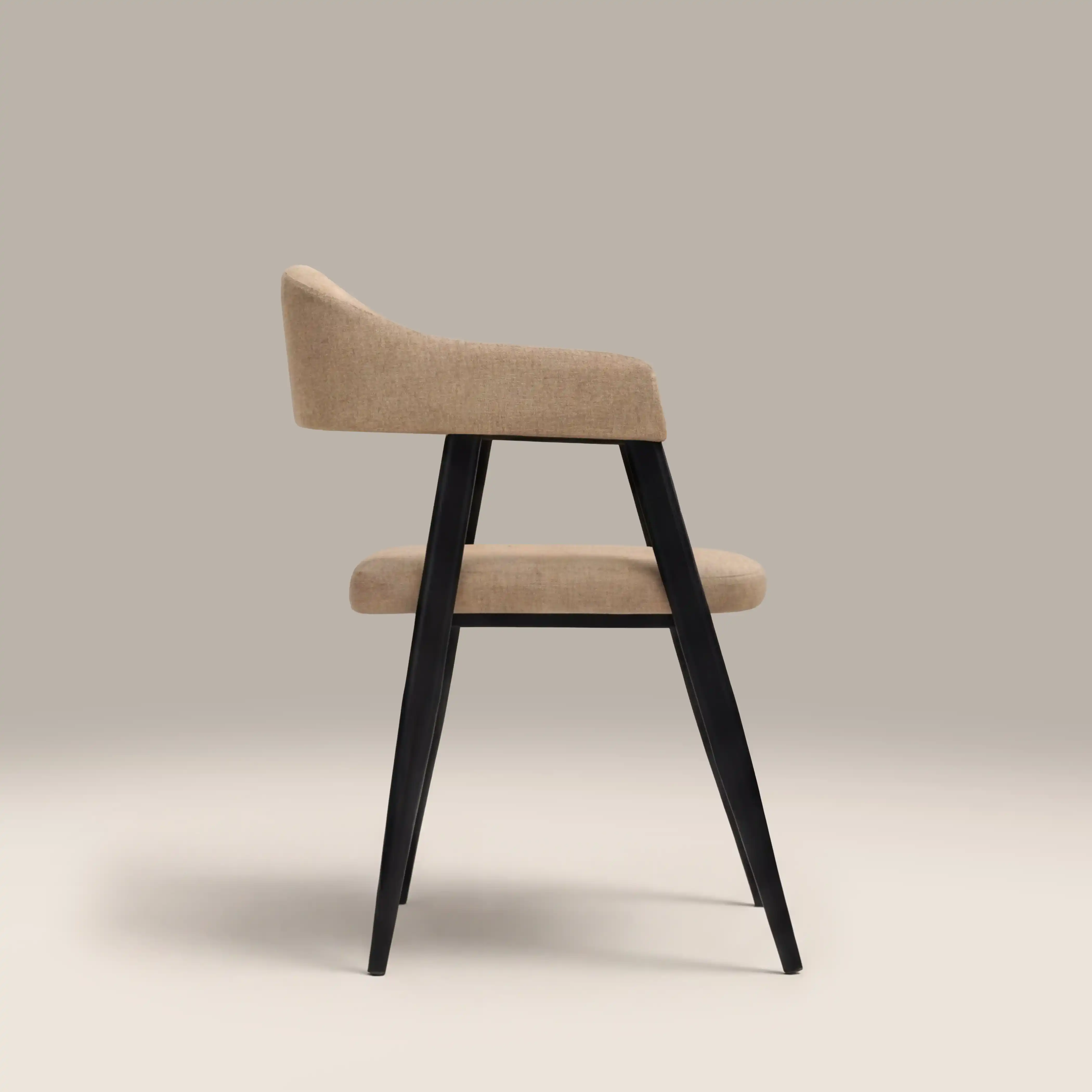 Presley Carver Dining Chair | Latte Sustainable Fabric & Black - Image 5