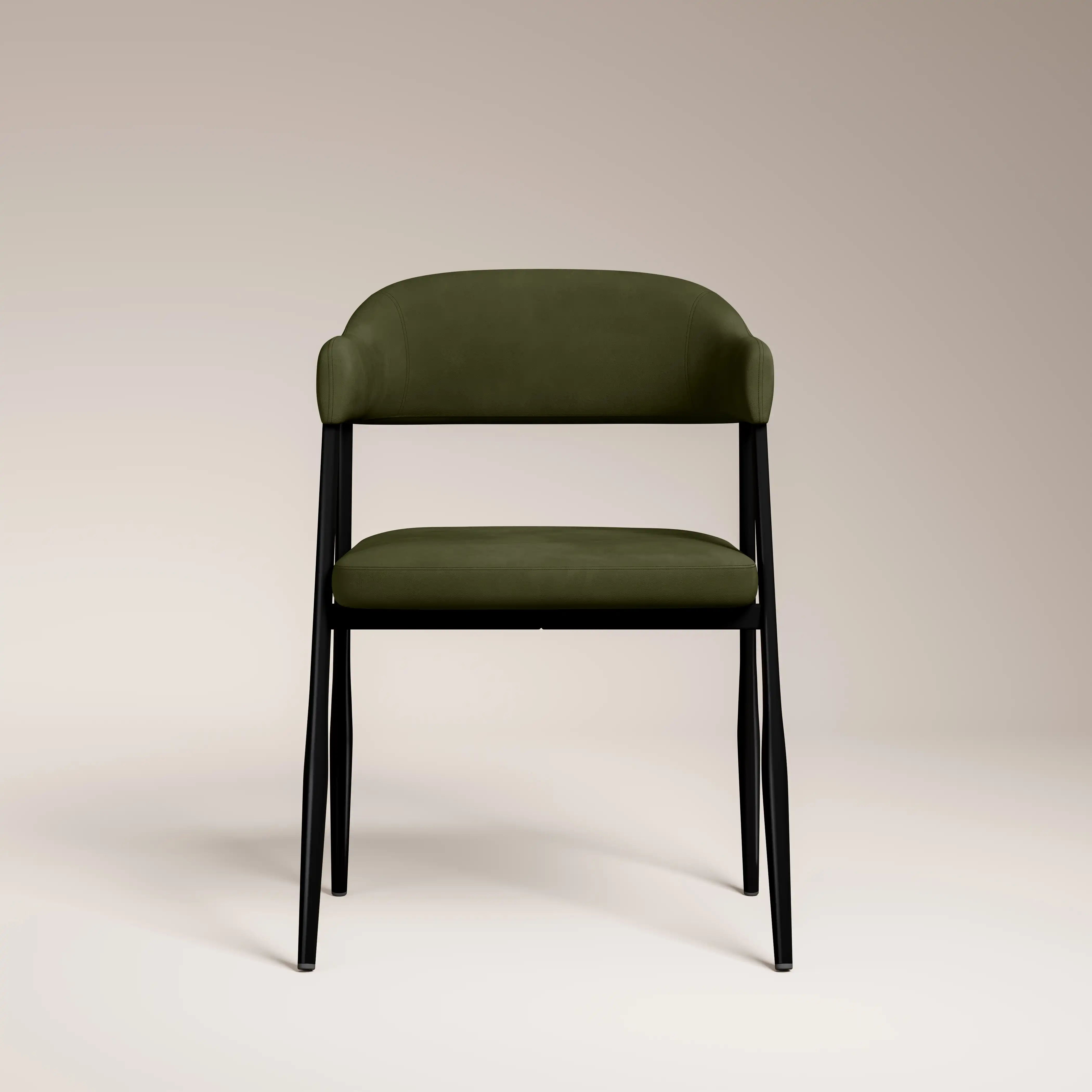 Presley Carver Dining Chair | Olive Green Sustainable Velvet & Black - Image 4