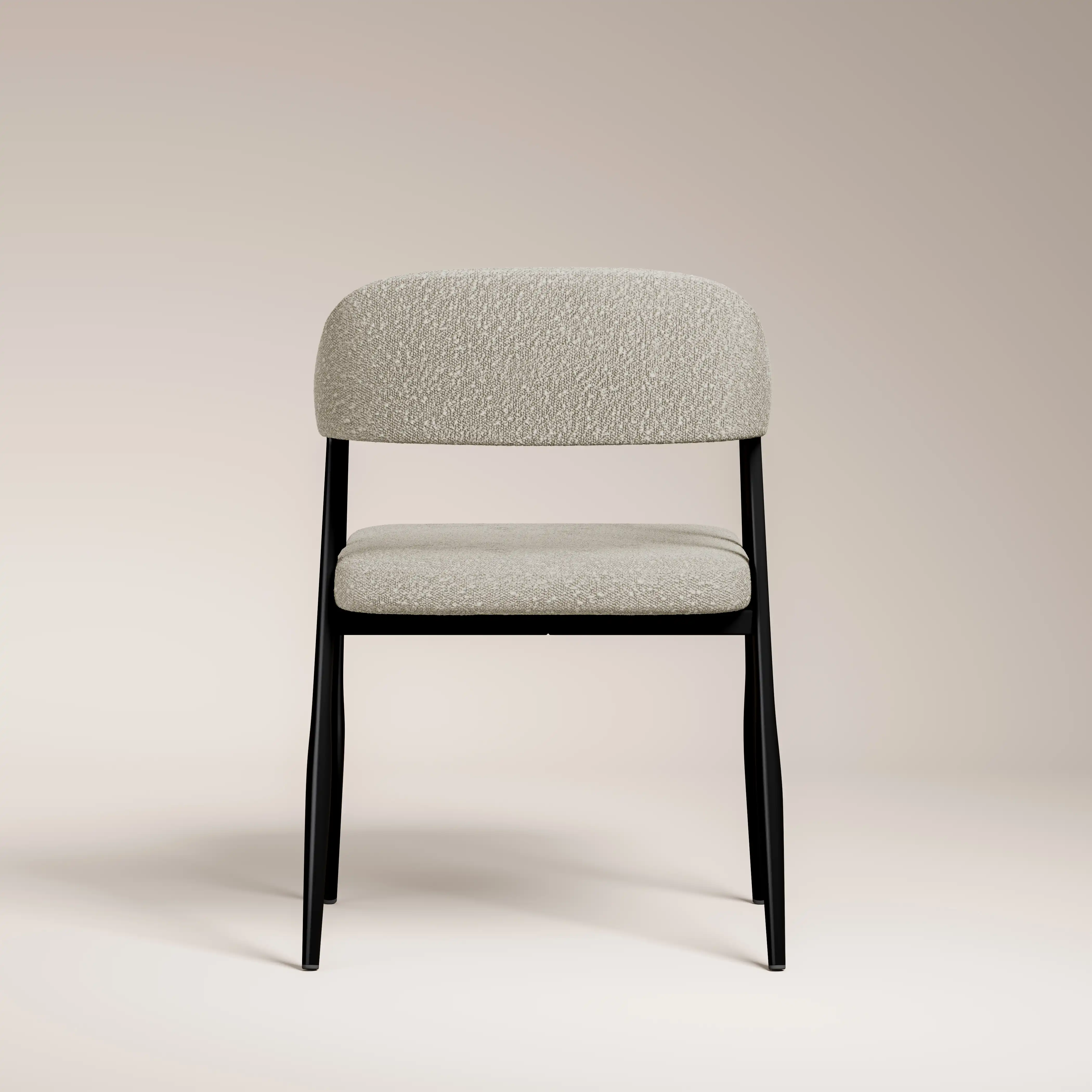 Presley Carver Dining Chair | Speckled Stone Sustainable Boucle & Black - Image 7