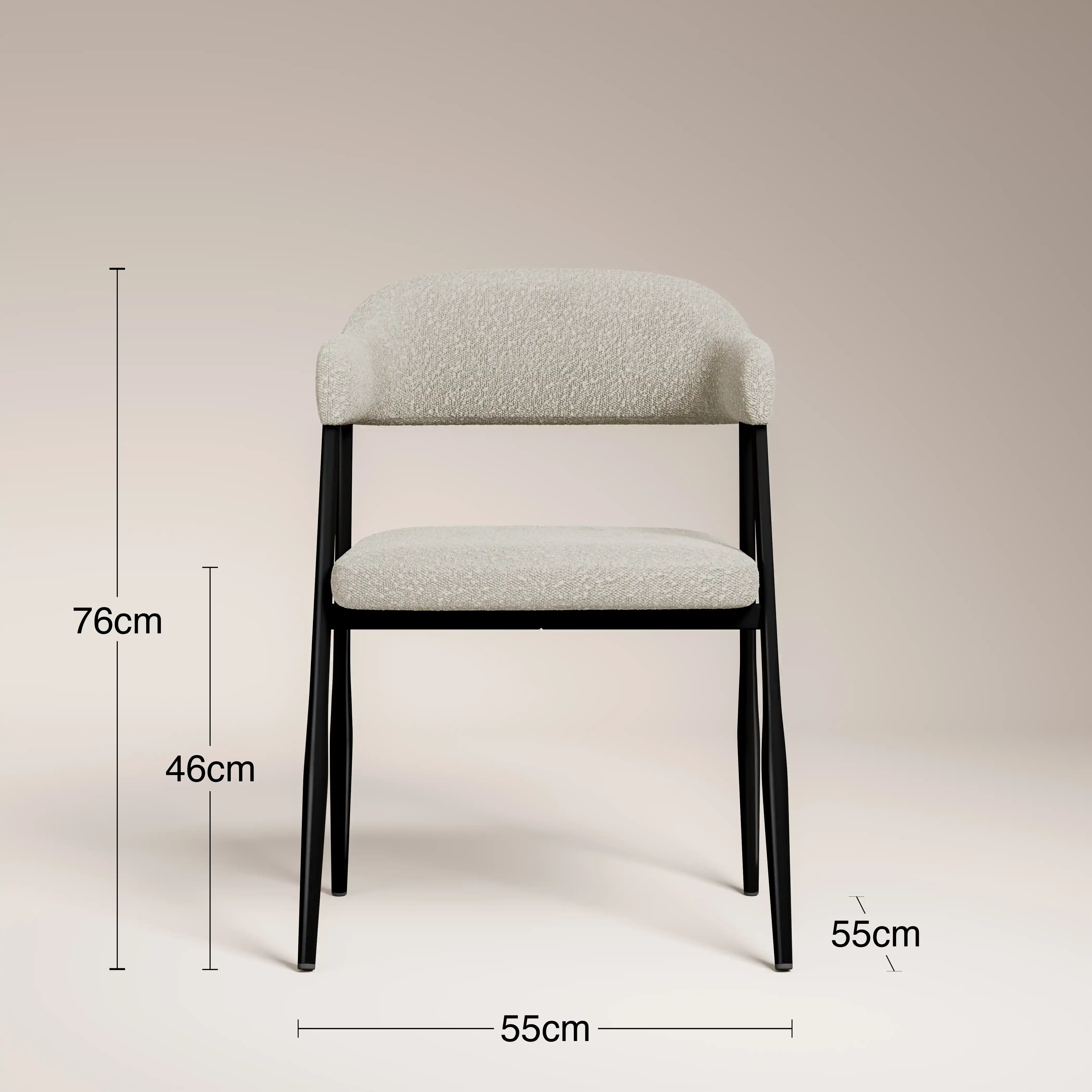 Presley Carver Dining Chair | Speckled Stone Sustainable Boucle & Black - Image 8