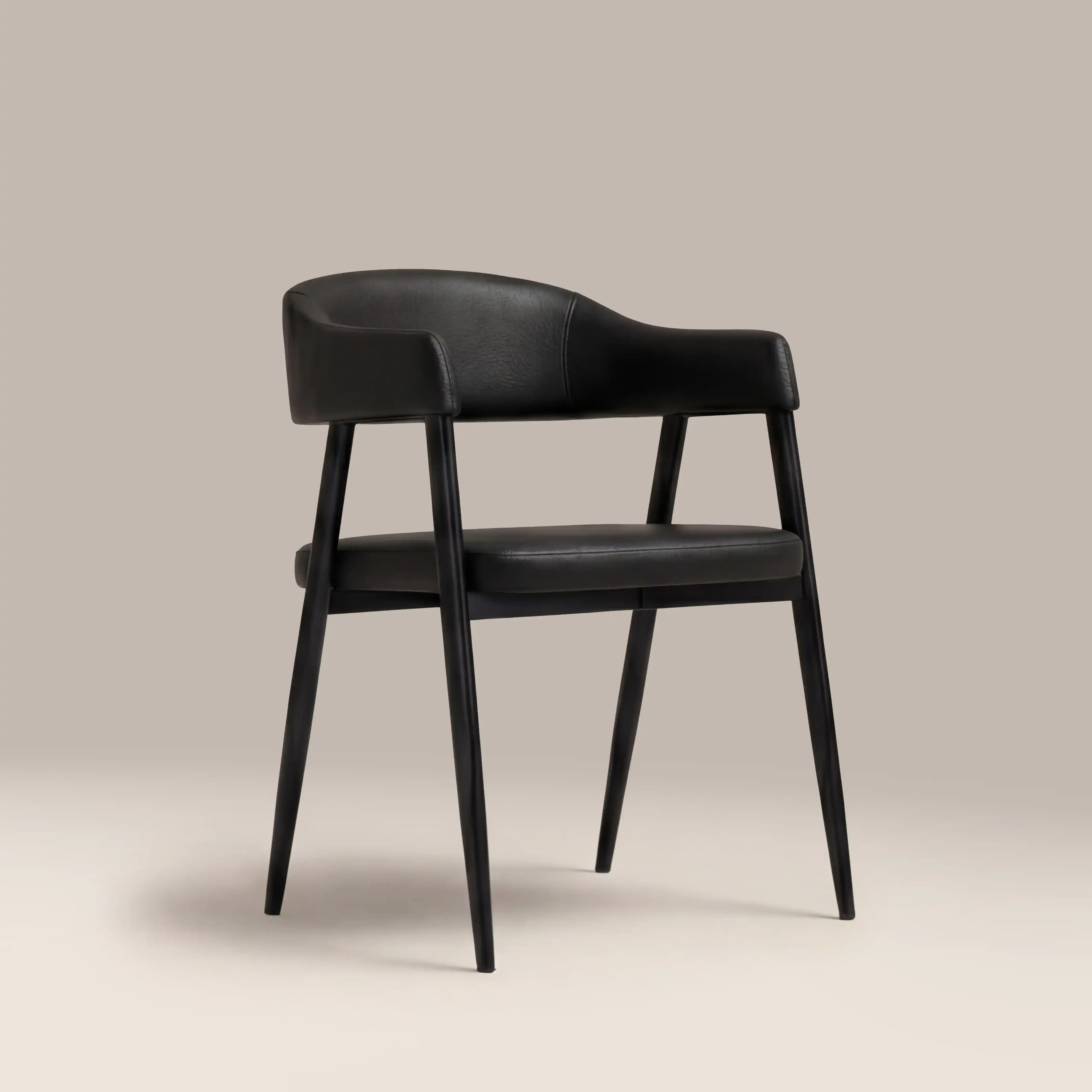 Presley Carver Dining Chair | Vintage Black Faux Leather & Black - Image 4