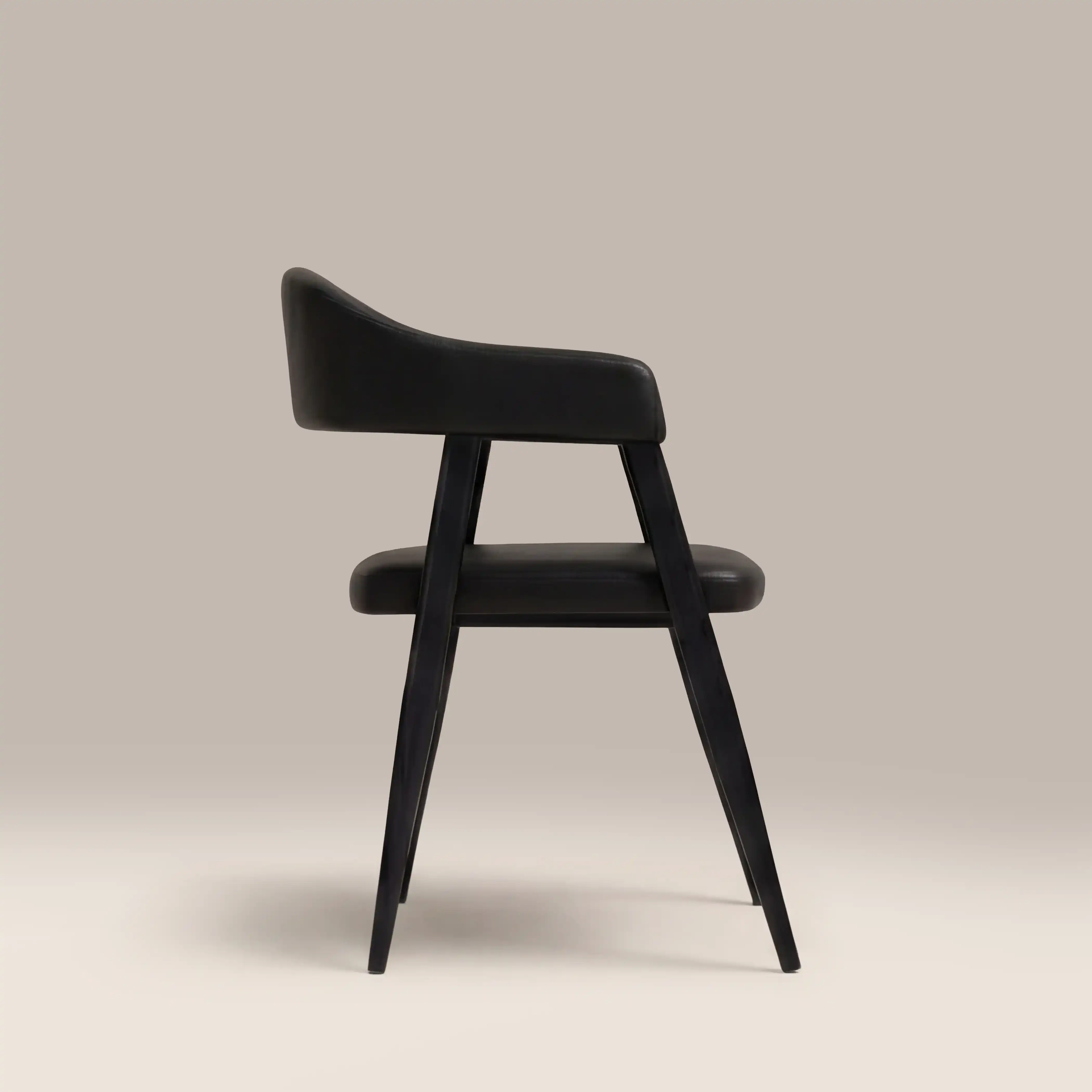 Presley Carver Dining Chair | Vintage Black Faux Leather & Black - Image 5