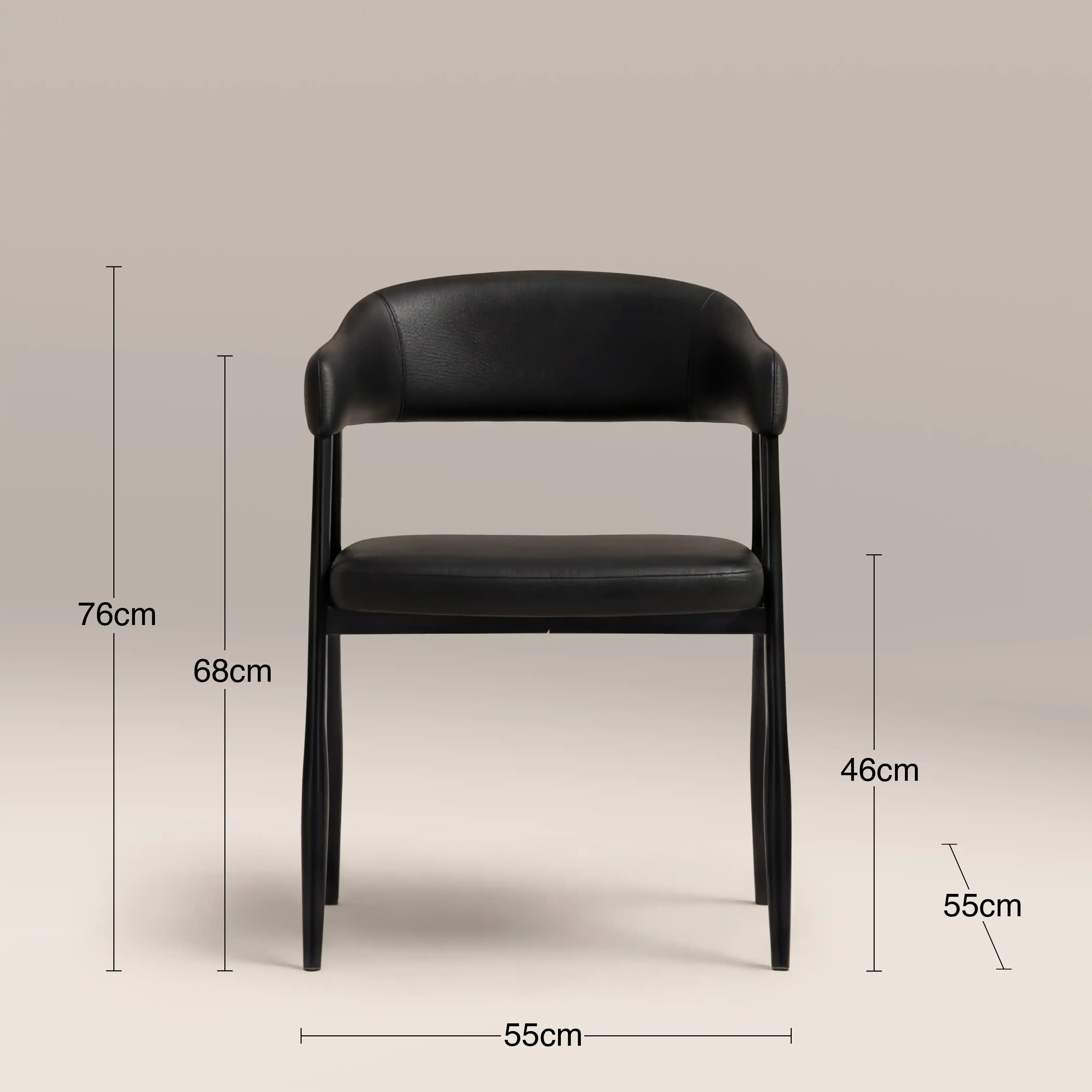 Presley Carver Dining Chair | Vintage Black Faux Leather & Black - Image 7