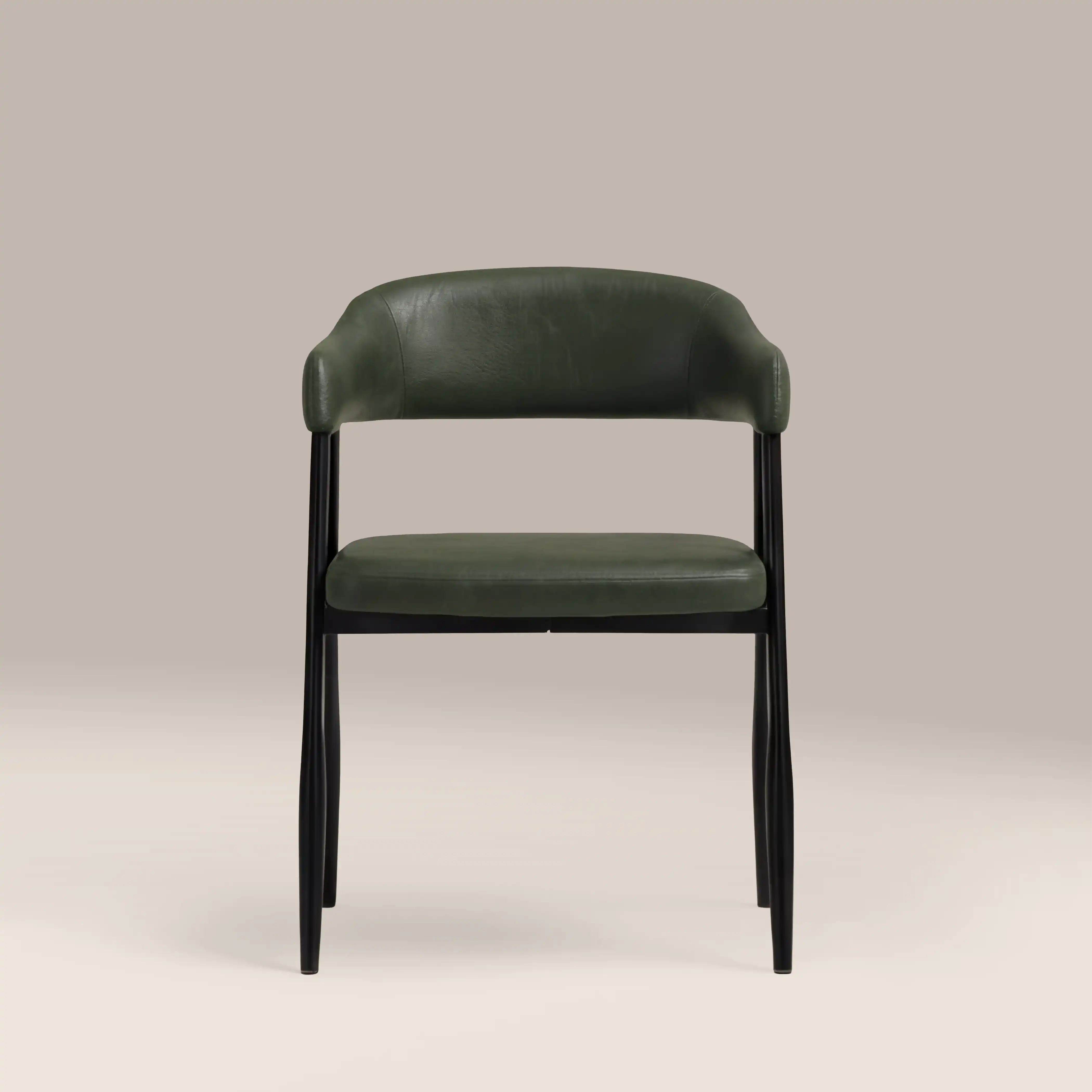Presley Carver Dining Chair | Vintage Green Faux Leather & Black - Image 4