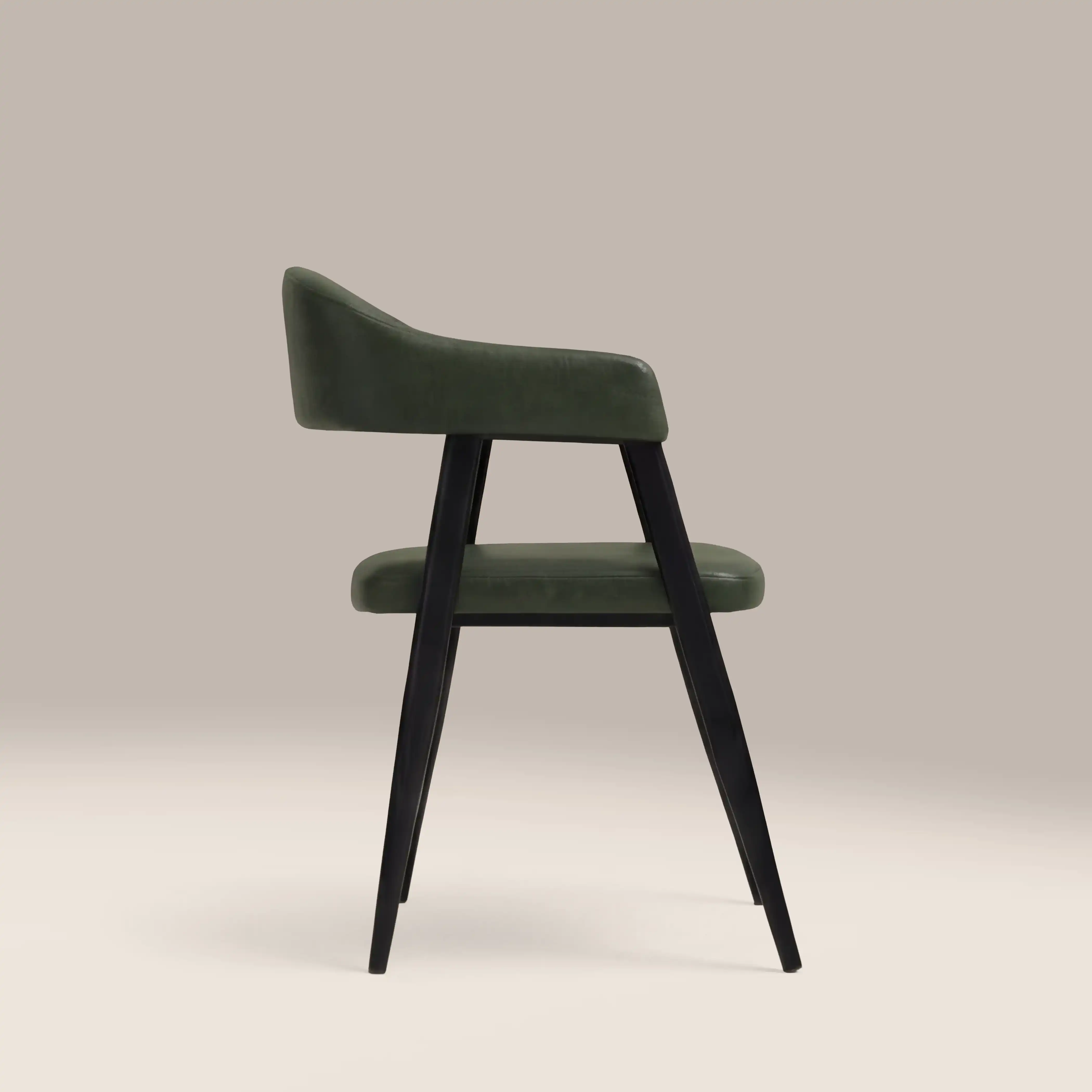 Presley Carver Dining Chair | Vintage Green Faux Leather & Black - Image 5