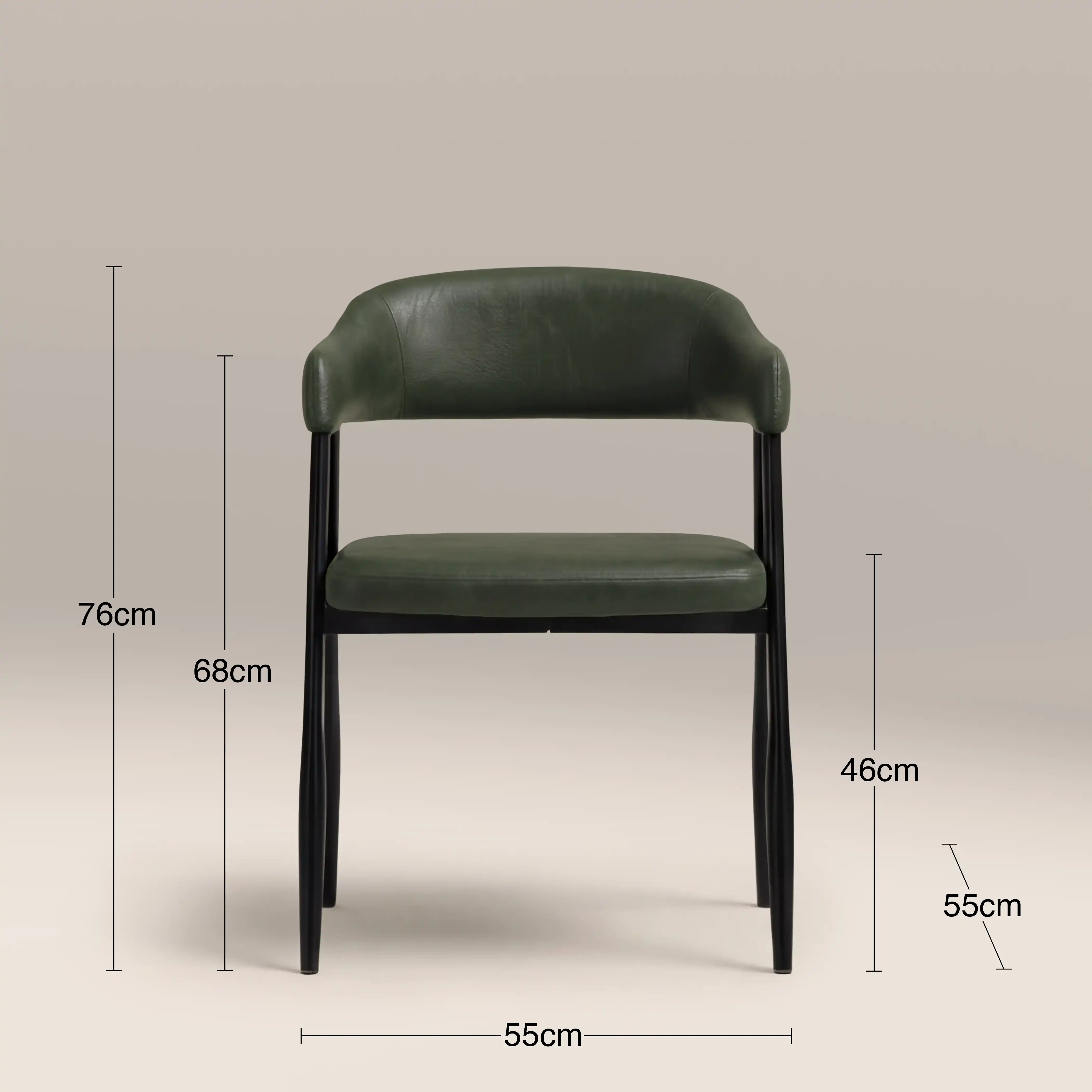 Presley Carver Dining Chair | Vintage Green Faux Leather & Black - Image 7